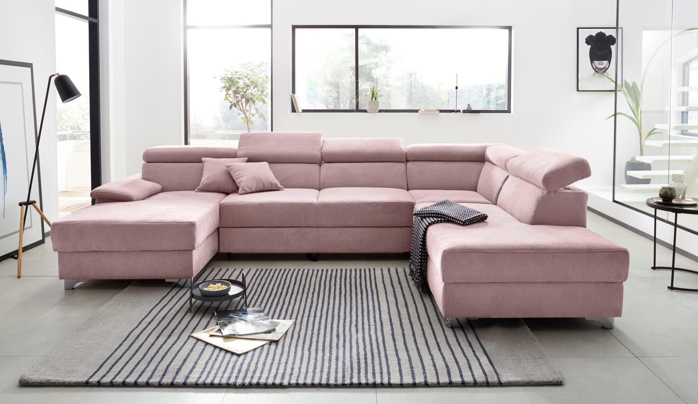 DOMO collection Wohnlandschaft "Mira, inklusive Kopfteilverstellung für meh günstig online kaufen