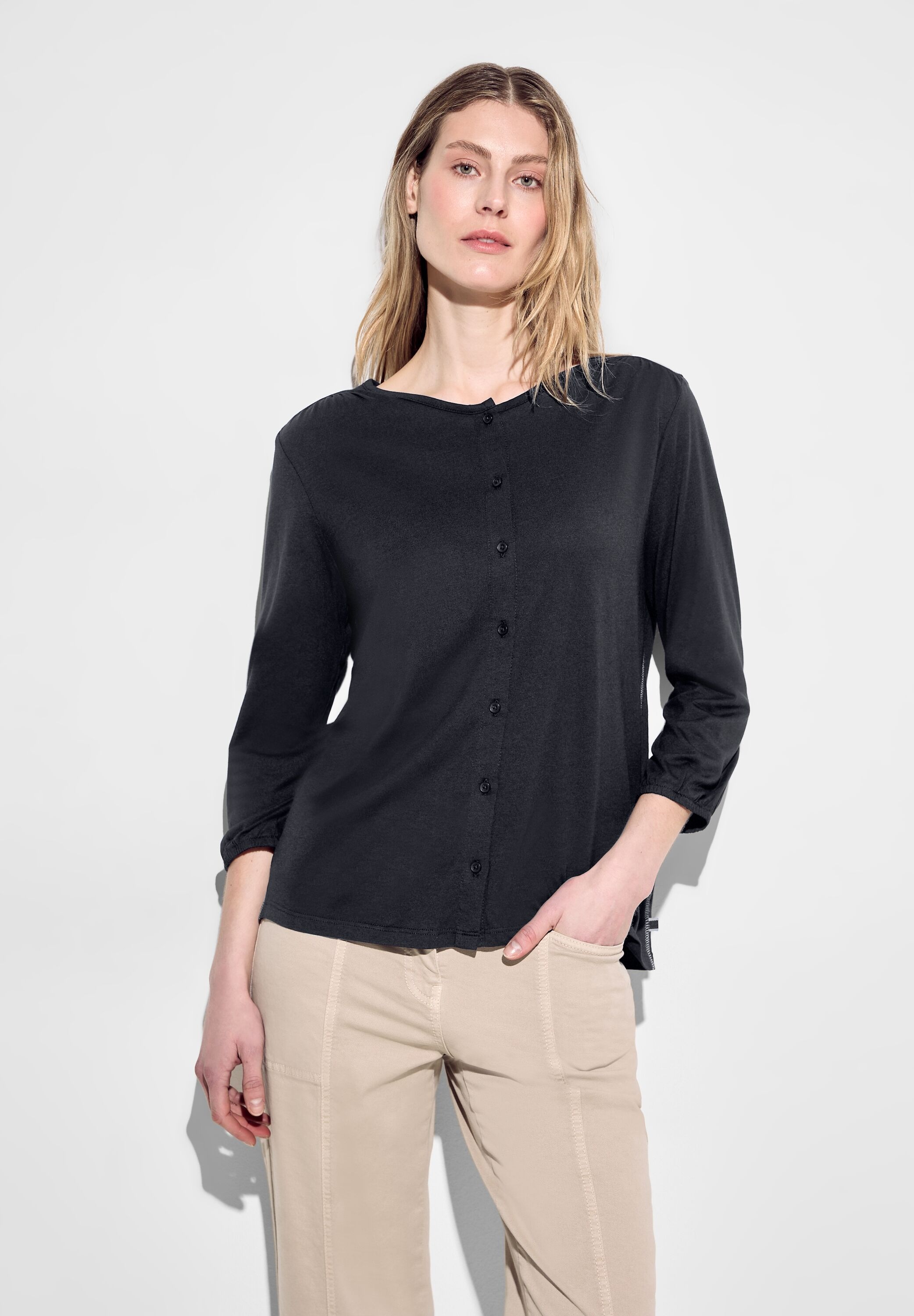 Cecil 3/4-Arm-Shirt, in Unifarbe