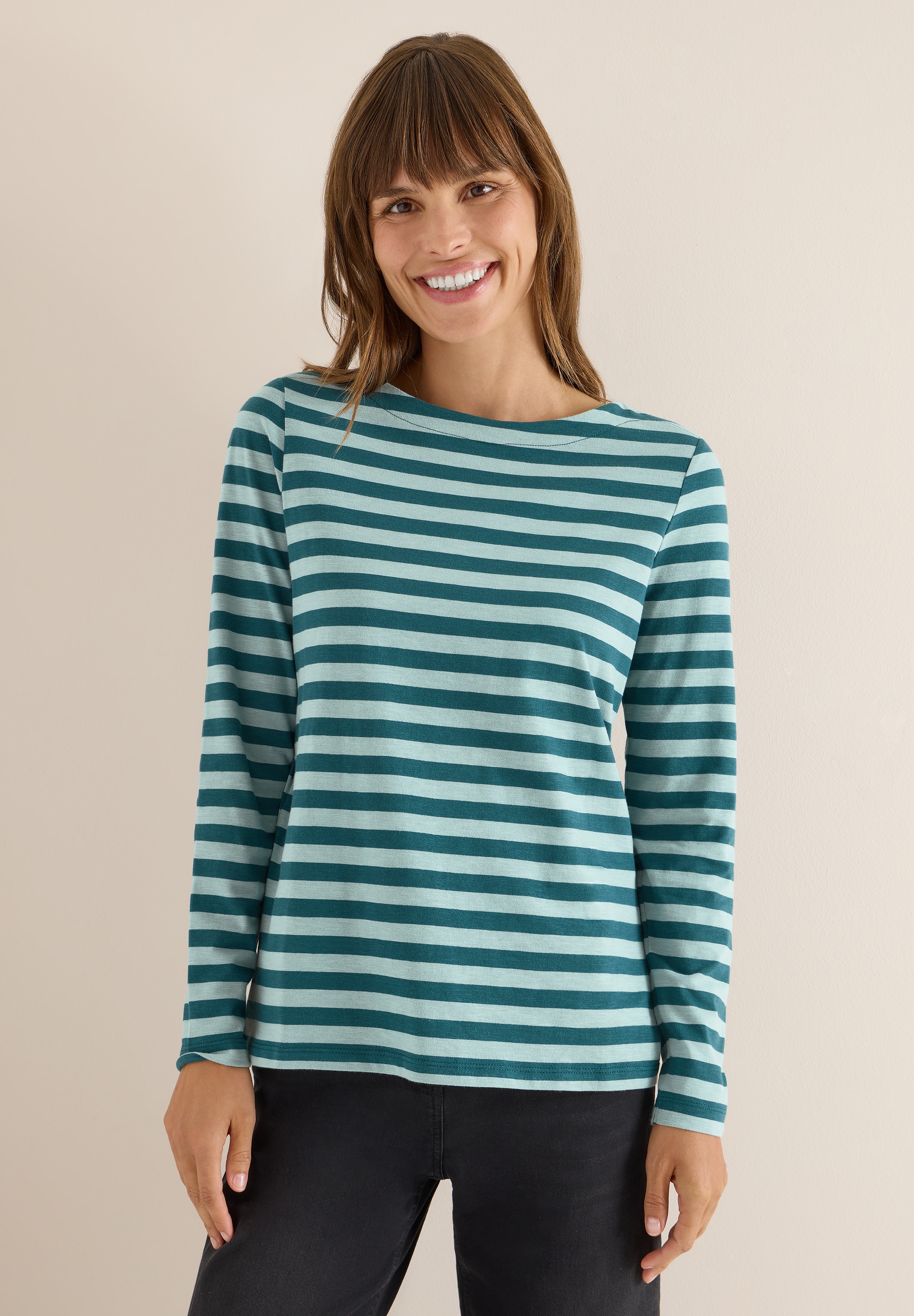 Cecil Langarmshirt aus reiner Baumwolle günstig online kaufen