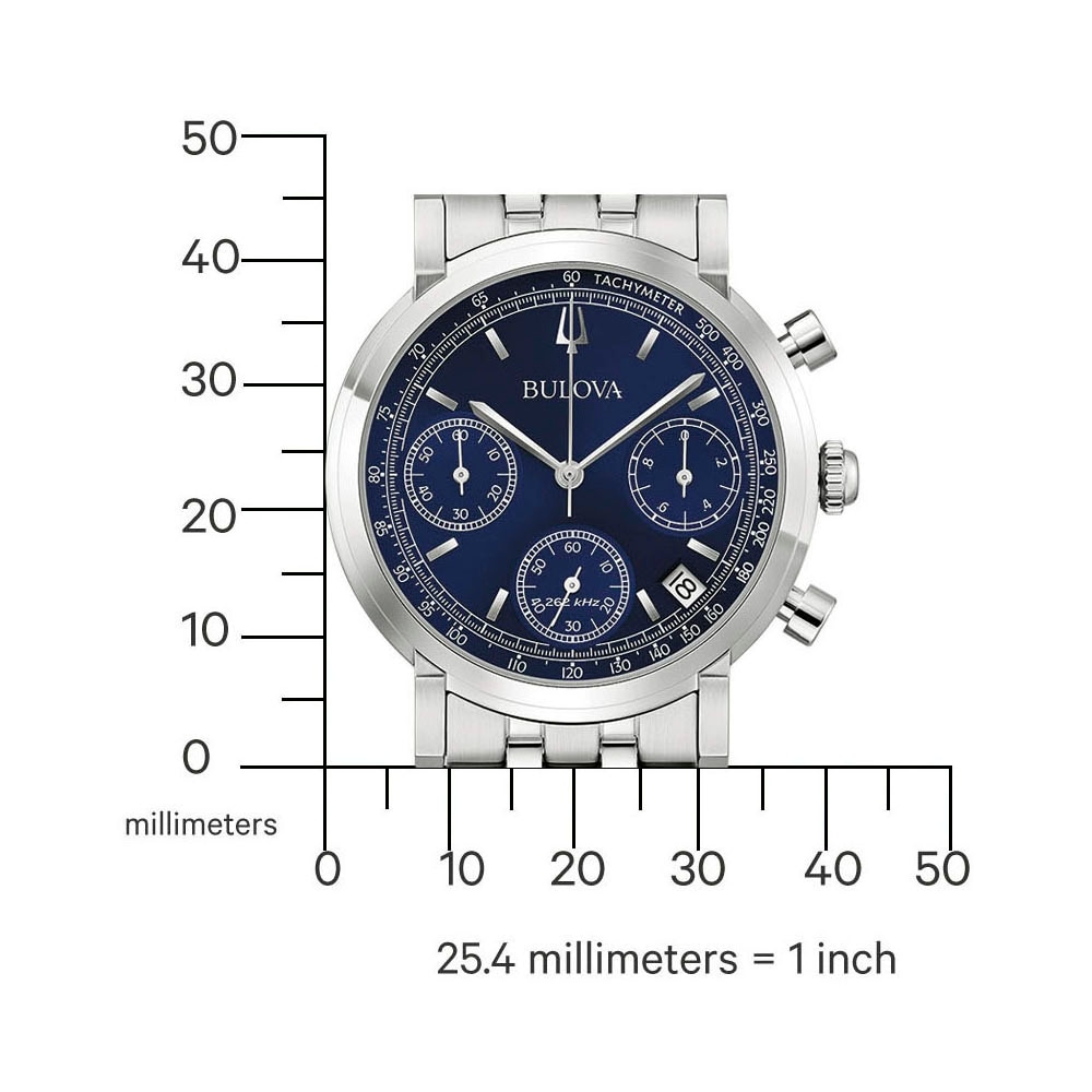 Bulova Chronograph, Quarzuhr, Armbanduhr, Herrenuhr, Edelstahlarmband, analog, Tag