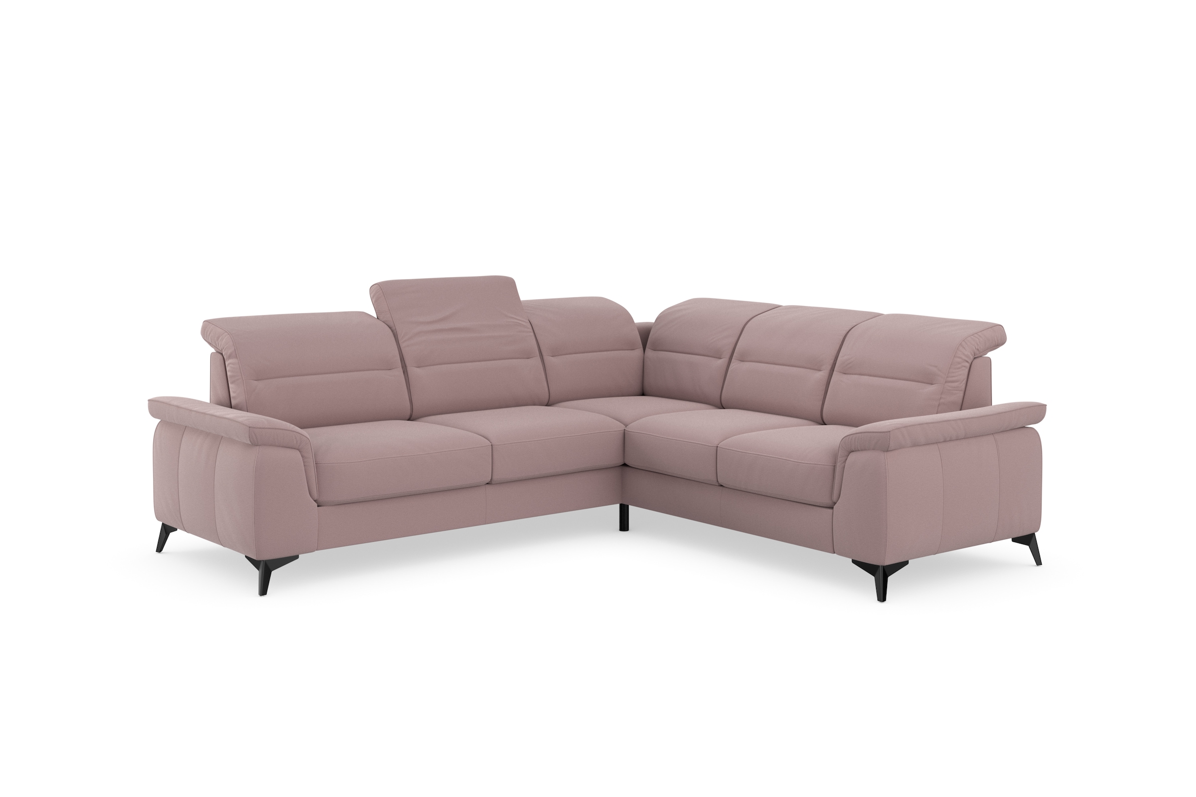 sit&more Ecksofa »Sinatra L-Form«, optinal mit Kopfteilverstellung und Armteilfunktion, Metallfüße