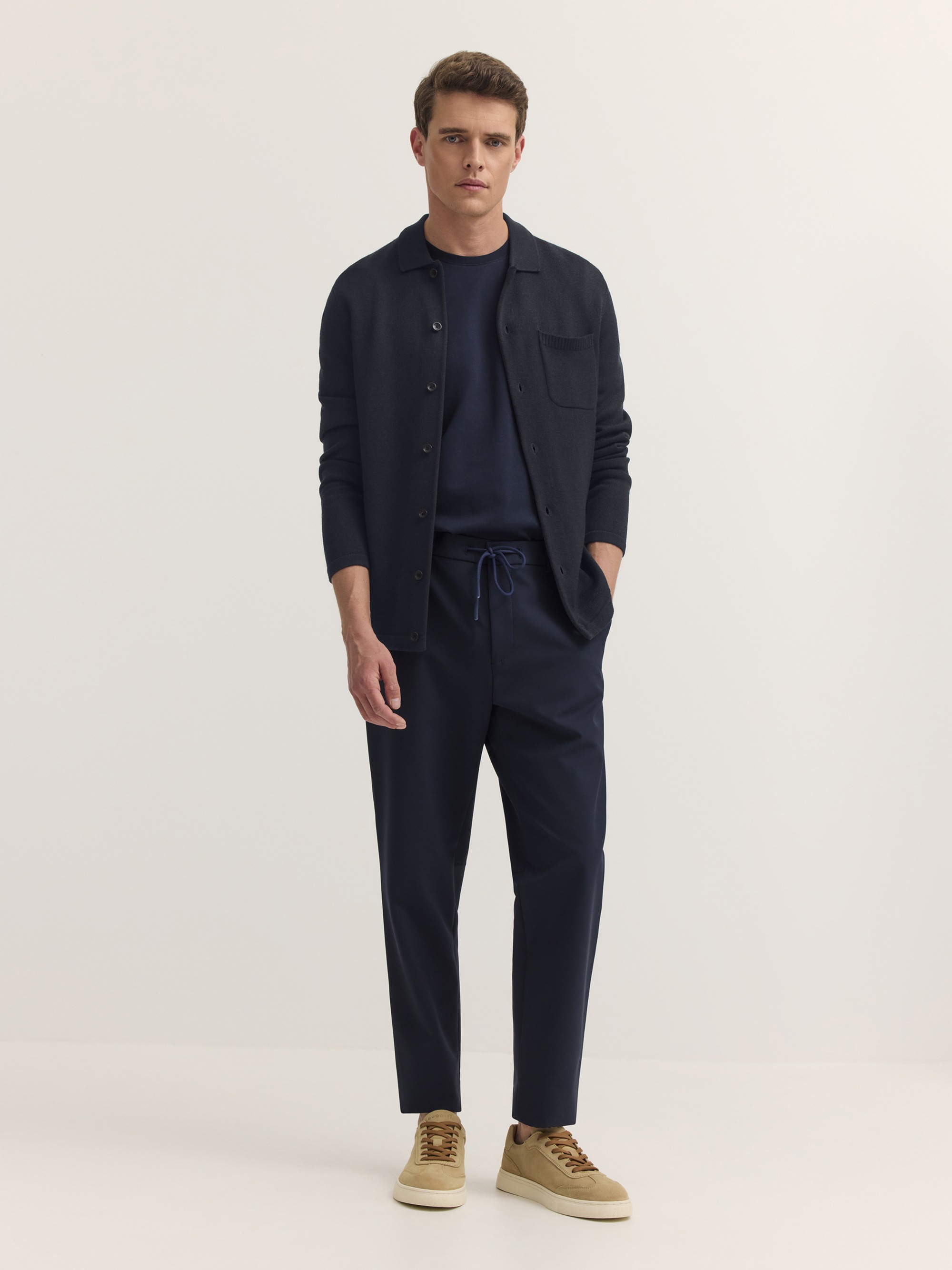 bugatti Strickjacke »Regular Fit« Regular Fit Wollmix Umlegekragen