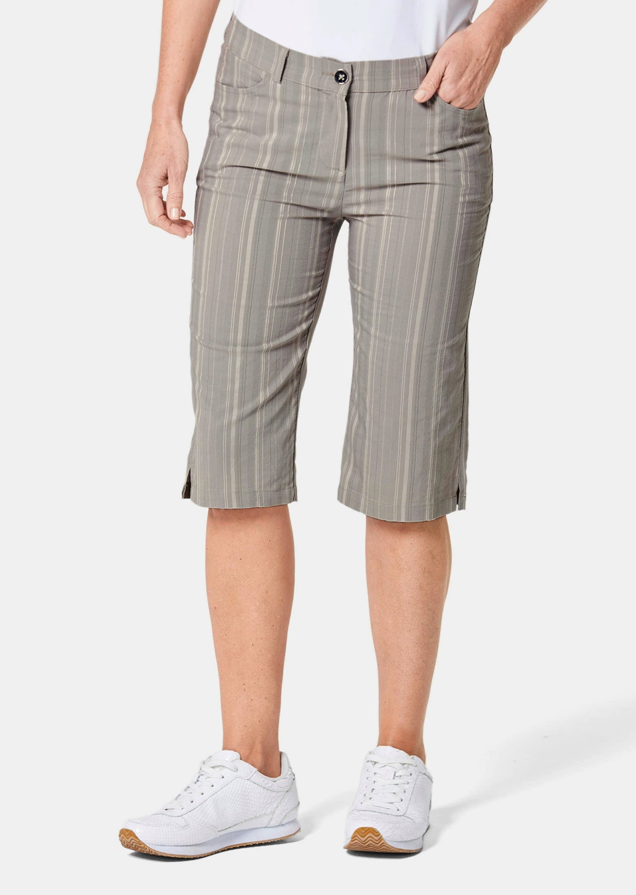 GOLDNER Stoffhose »Struktur-Bermuda Bermuda in strukturierter elastischer Ware«