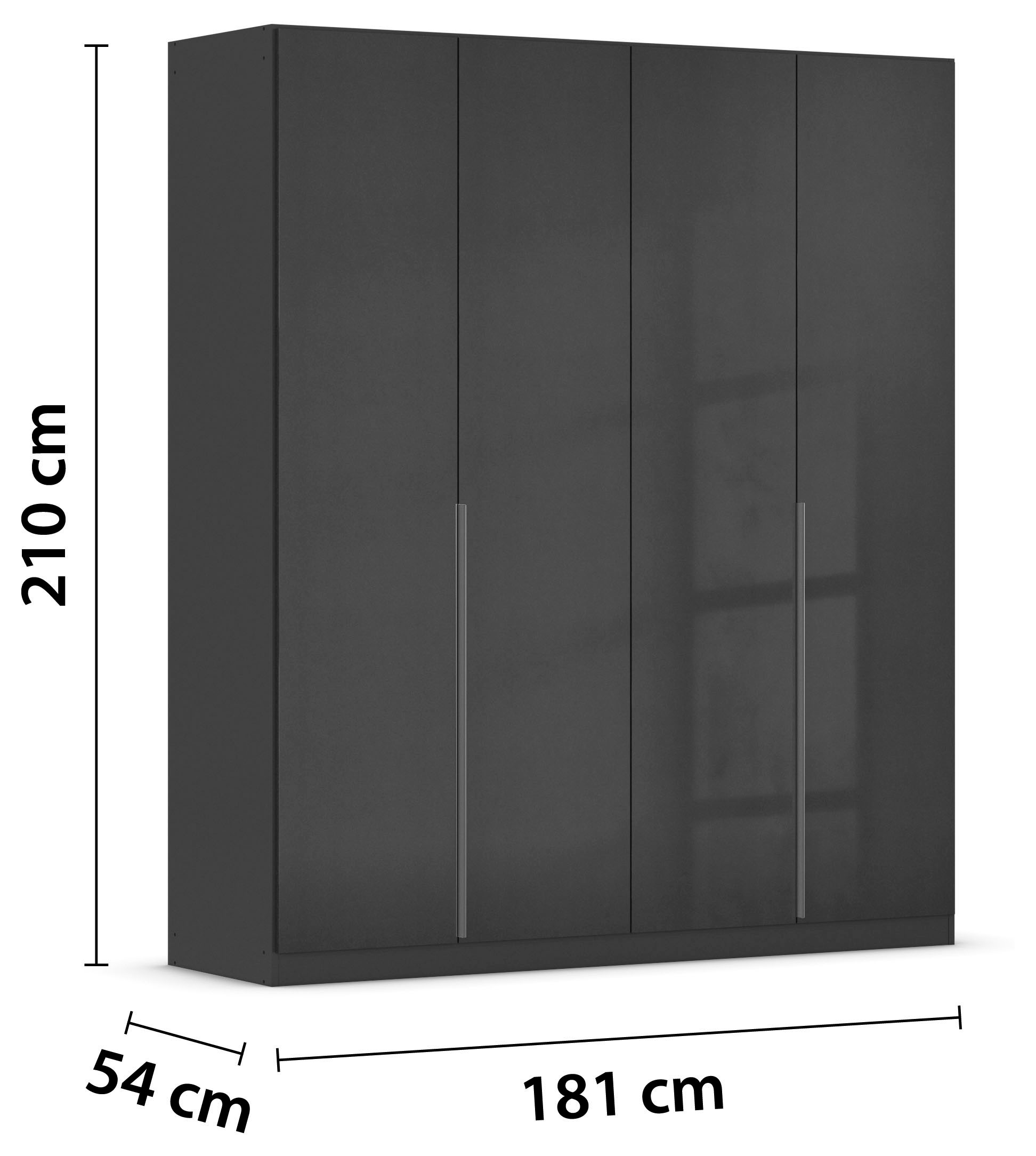 rauch Drehtürenschrank »Kleiderschrank Schrank Garderobe AGORDO TOPSELLER Schlafzimmer«, (in zwei Griff-Farben mit Dekor- oder Hochglanzfront), durchdachte Innenausstattung, in 6 Breiten und 2 Höhen MADE IN GERMANY