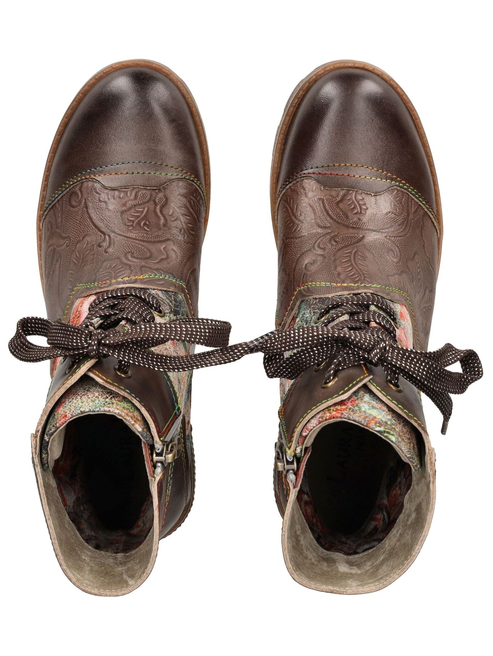 LAURA VITA Schnürstiefelette »LAURA VITA Stiefelette Lederimitat/Textil«