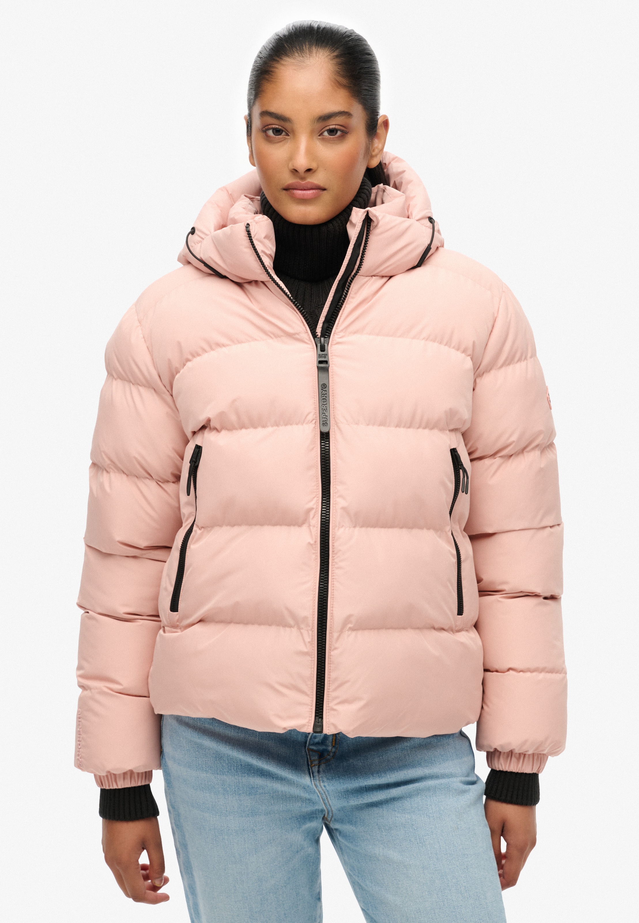 Superdry Steppjacke "HOODED SPORTS PUFFER JACKET" mit Kapuze Kunstfaser, re günstig online kaufen