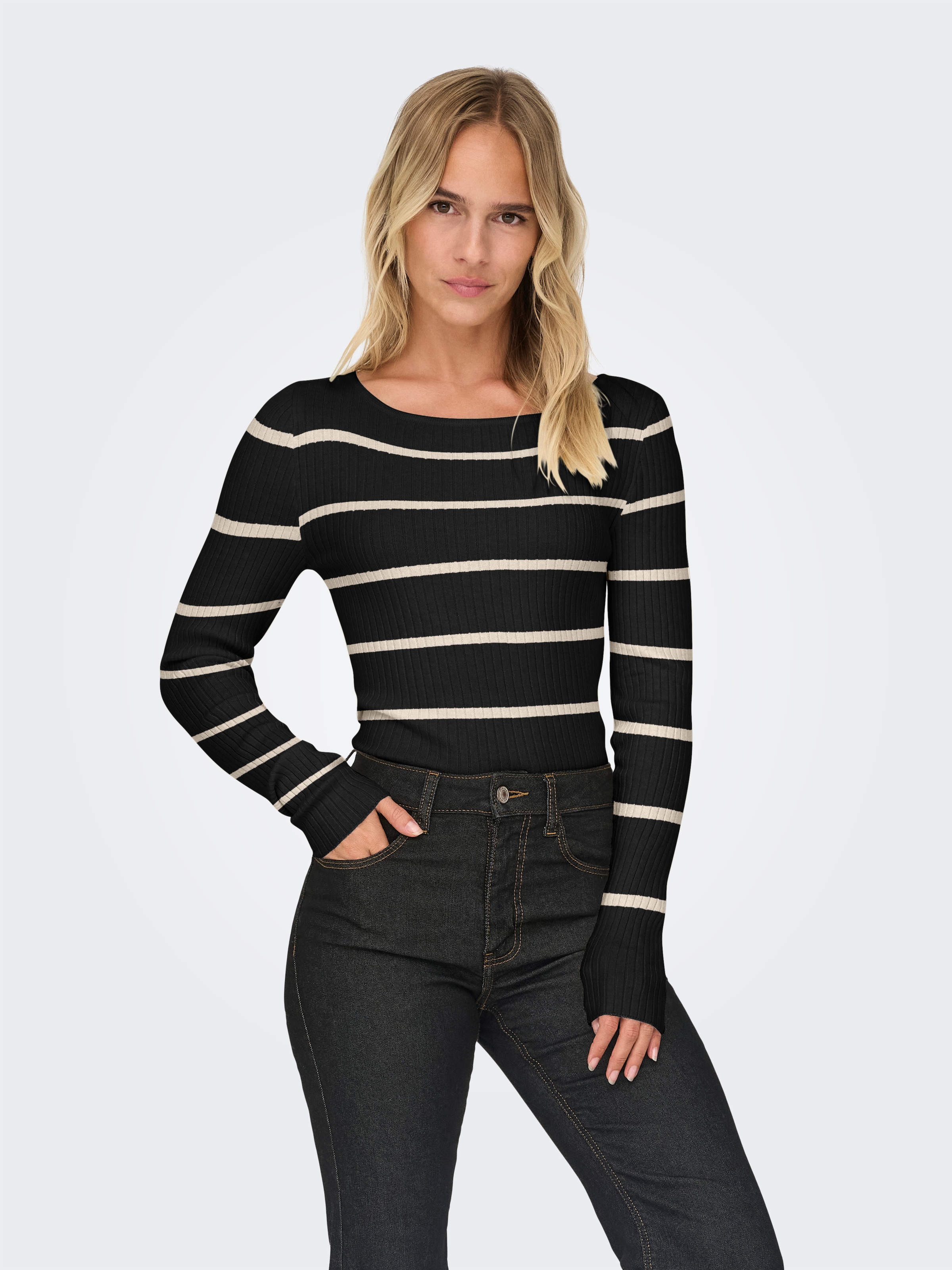 ONLY Strickpullover ONLIBI LS RIB BOATNECK CC KNT günstig online kaufen