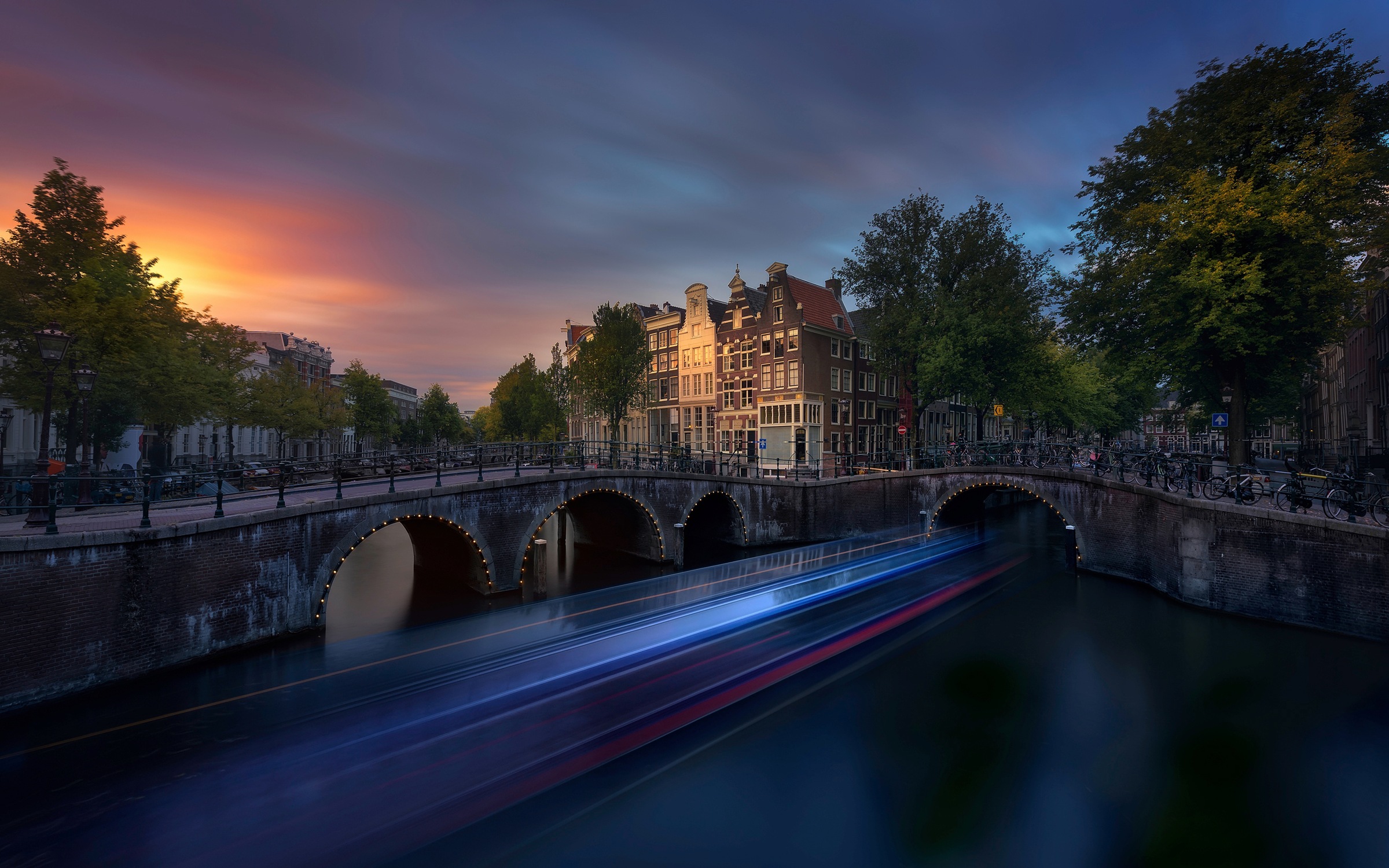 Papermoon Fototapete »Photo-Art JESUS M GARCIA, AMSTERDAM SONNENUNTERGANG«