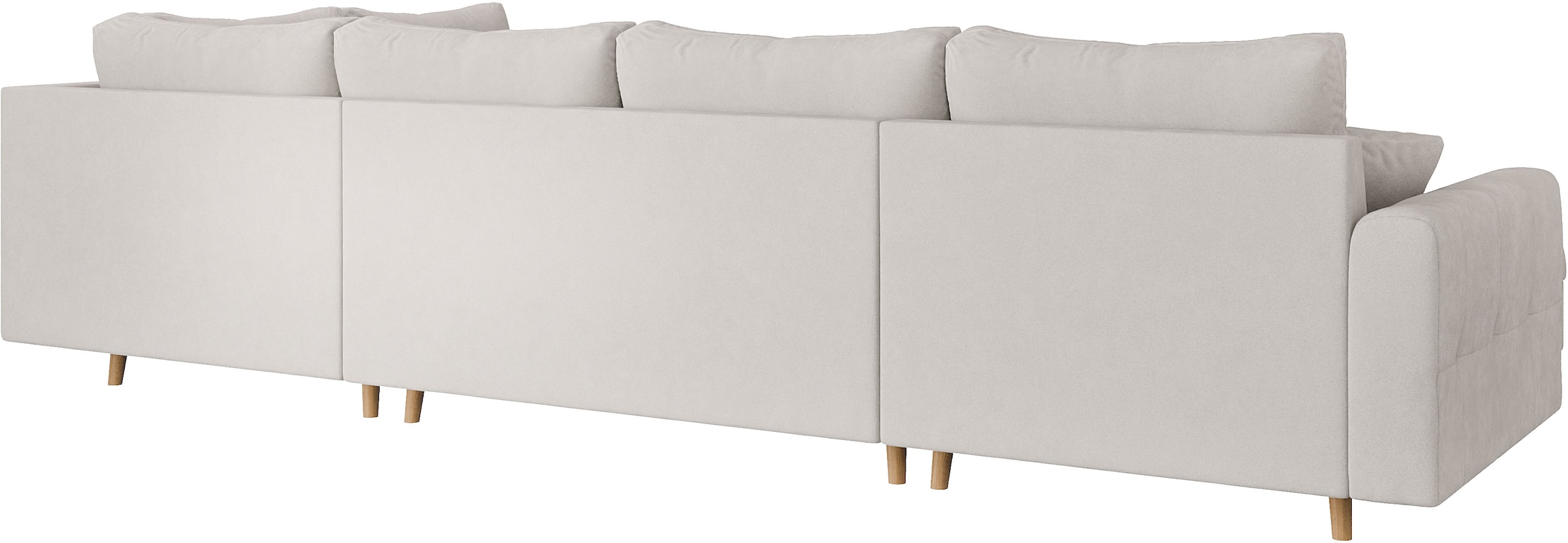 Home affaire Wohnlandschaft »CHARRE U-Form mit Ottomane, Maße B/T/H: 310/161/81 cm«, feine Steppung, lose Rücken- und Zierkissen, auch in Cord und Bouclé