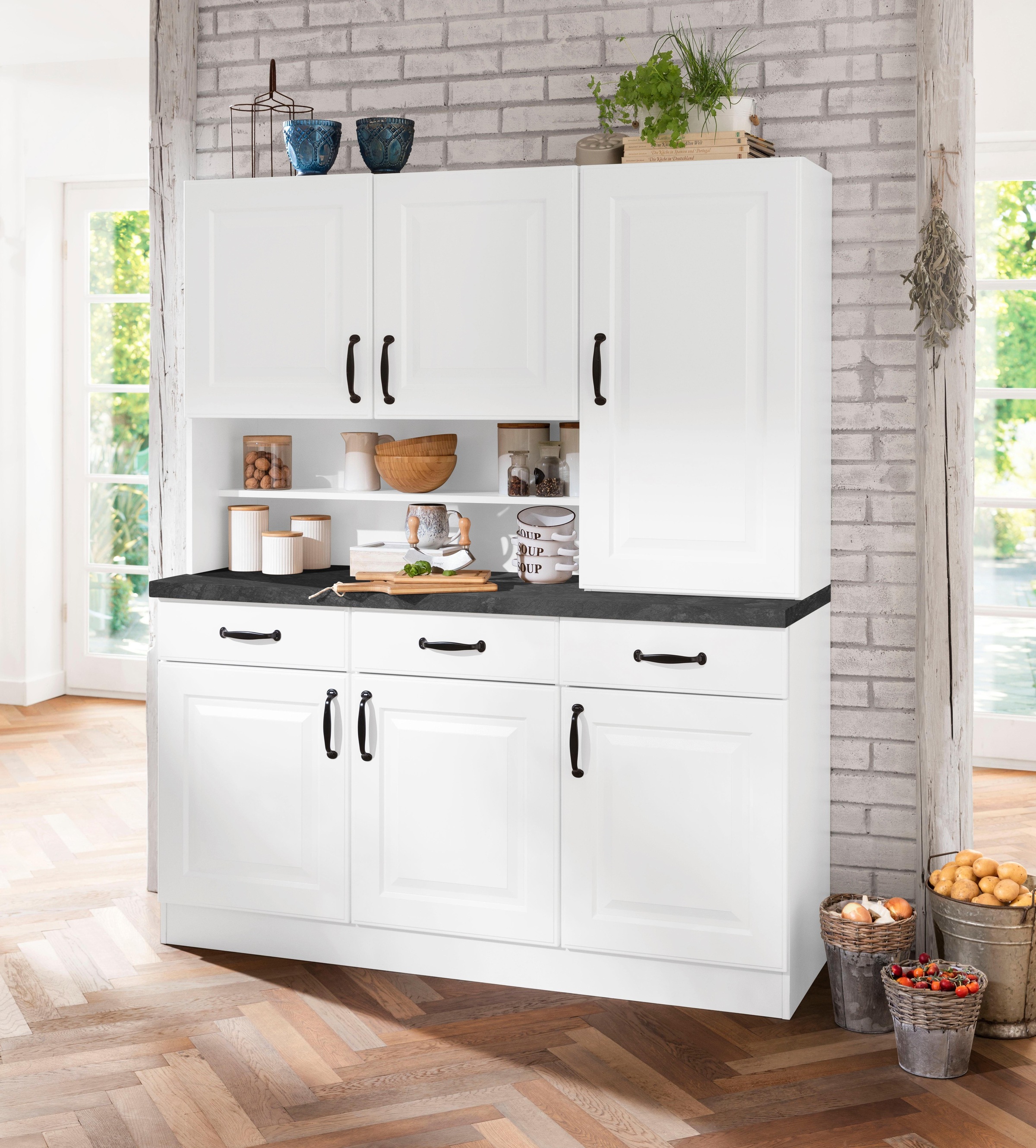 wiho Küchen Küchenbuffet "Erla, TOPSELLER" 150 cm breit mit Kassettenfront günstig online kaufen