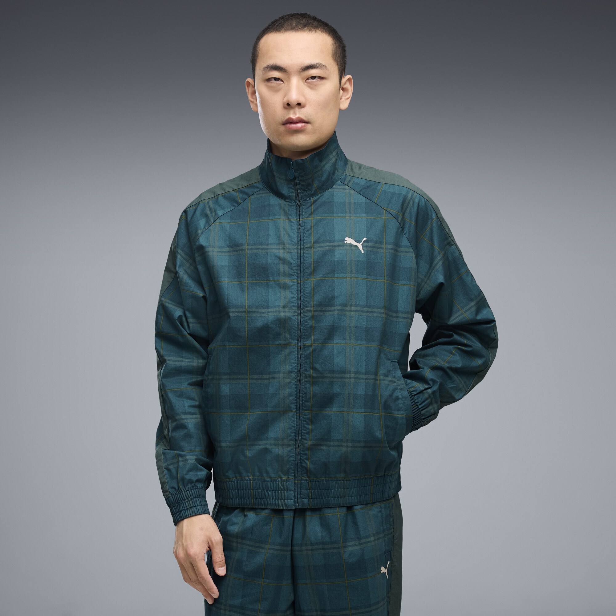 PUMA Trainingsjacke »tT7 Relaxed Tartan Trainingsjacke Herren«