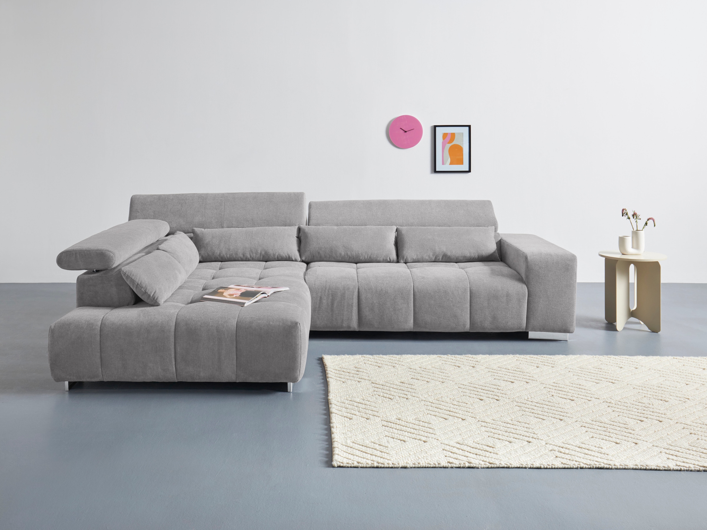 COTTA Ecksofa "Orion L-Form", mit Ottomane, inklusive verstellbarer Kopfstü günstig online kaufen