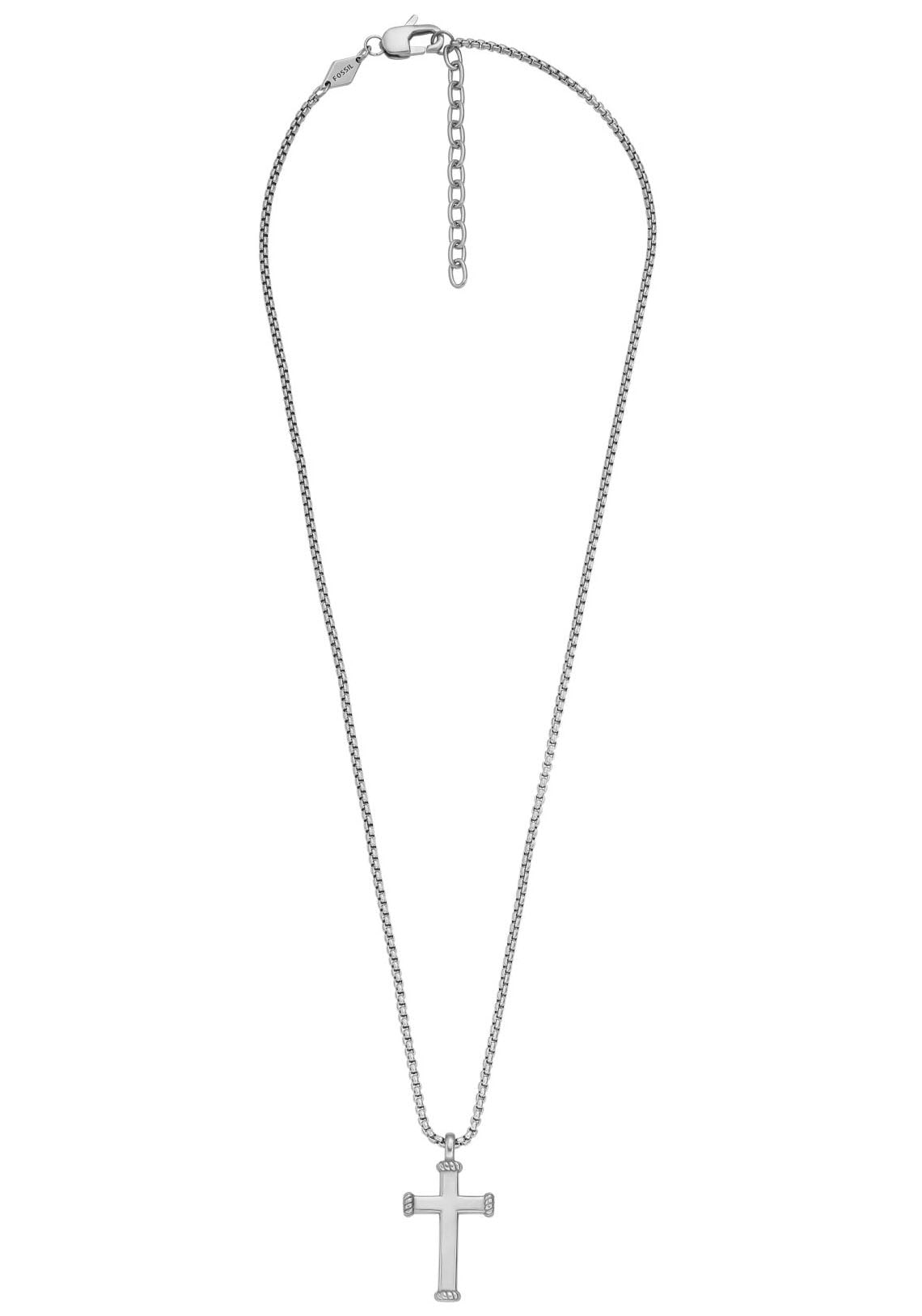 »Halskette Fossil Kreuz, | Anhänger für JEWELRY, Kette bestellen Edelstahl BAUR mit JF04401040«,