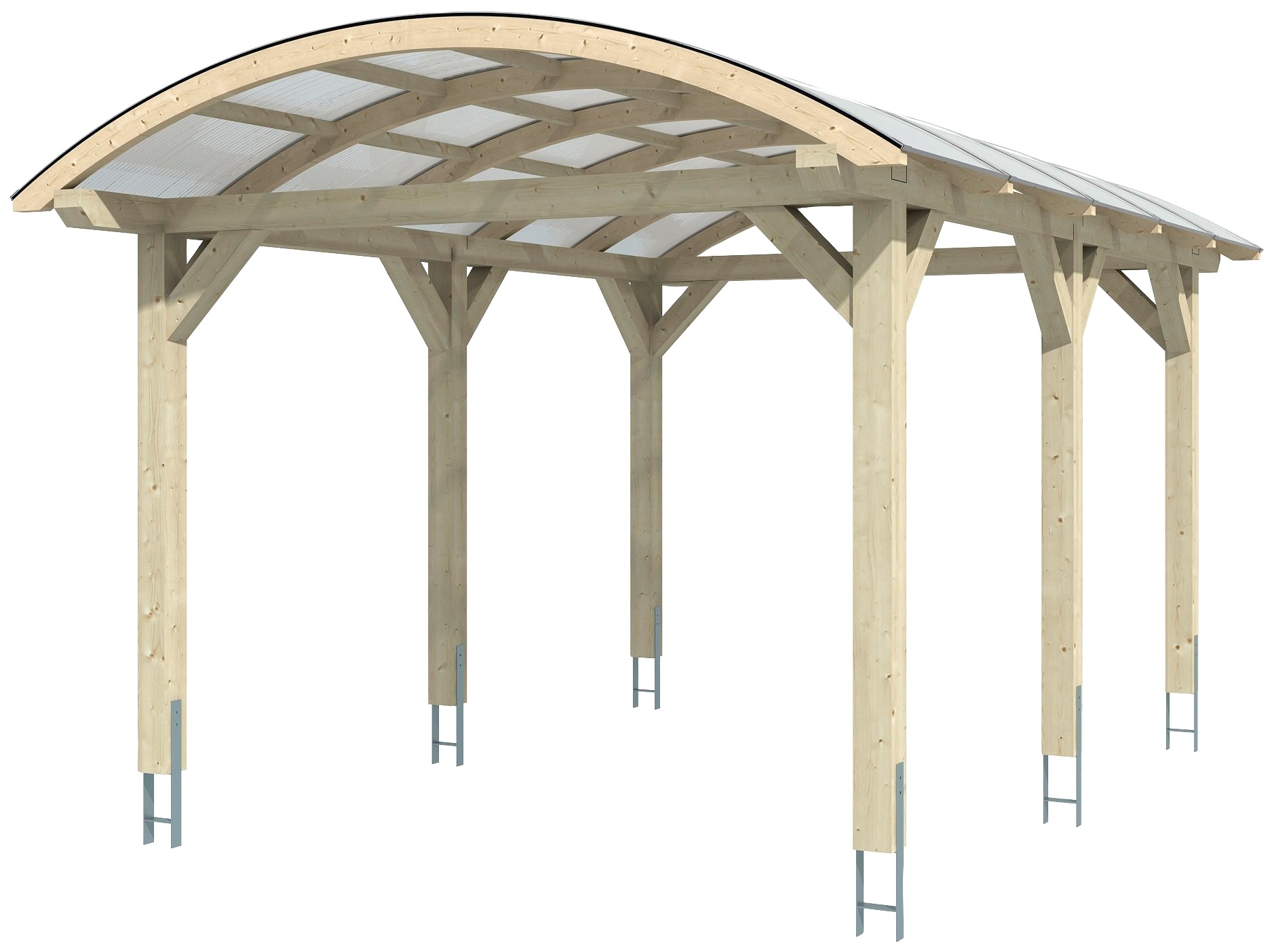 Skanholz Einzelcarport »Franken«, Leimholz-Nordisches Fichtenholz, 300 cm, natur