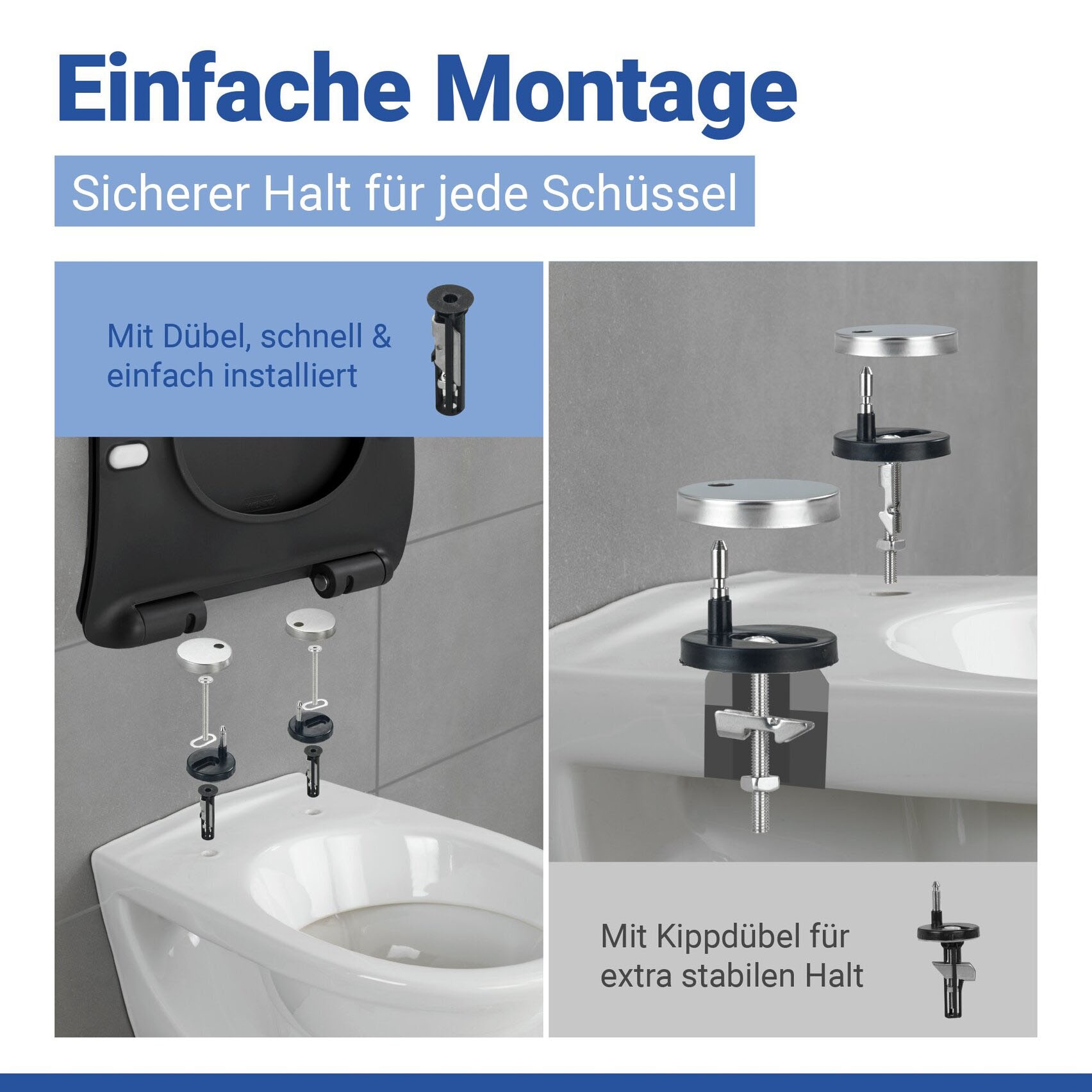 WENKO WC-Sitz »Sedilo matt Schwarz« 1 Stk. tlg. aus Duroplast, mit Absenkautomatik