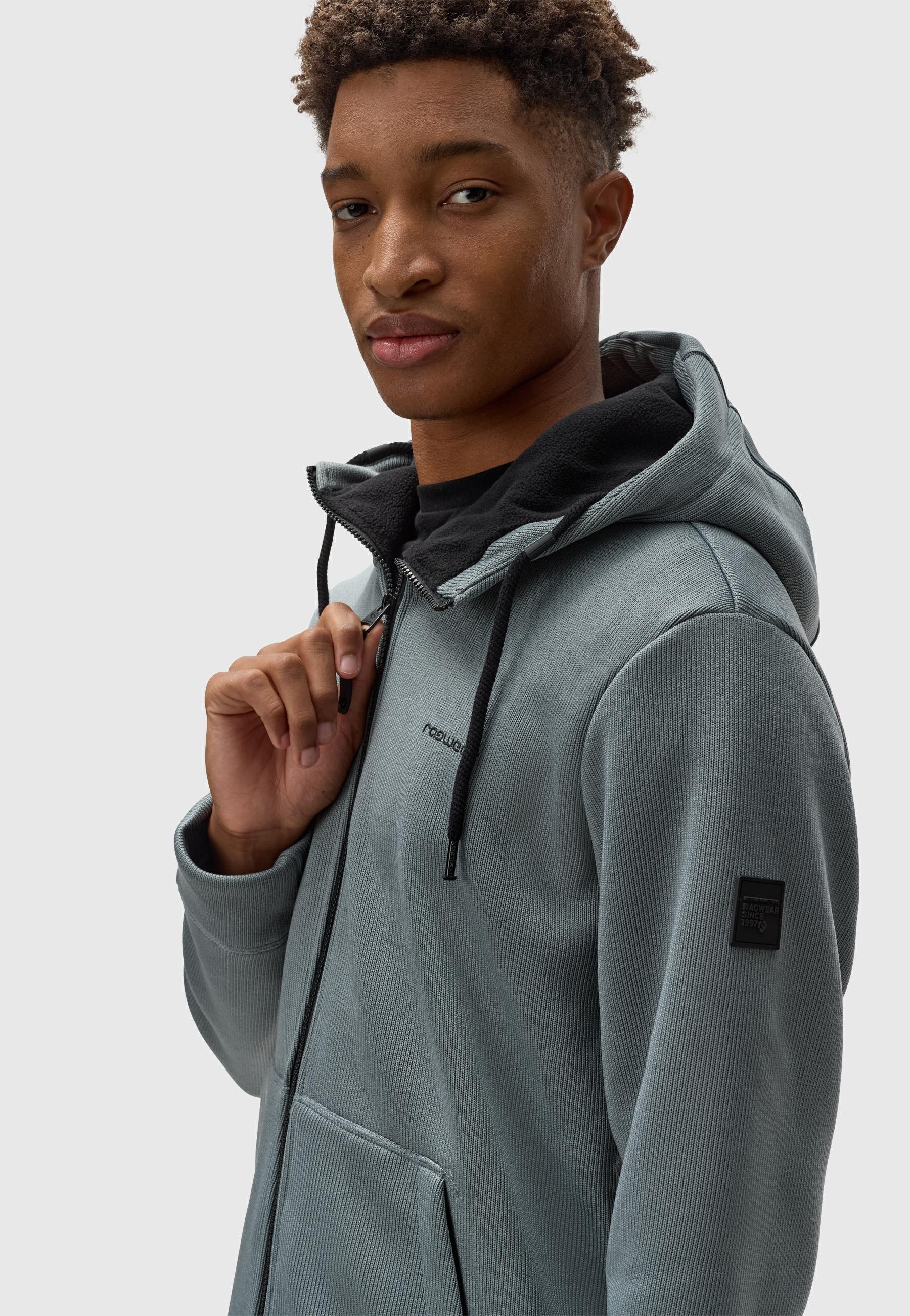 Ragwear Kapuzenstrickjacke »Fabian«, Herren Basic Rippstrick-Jacke mit Kapuze