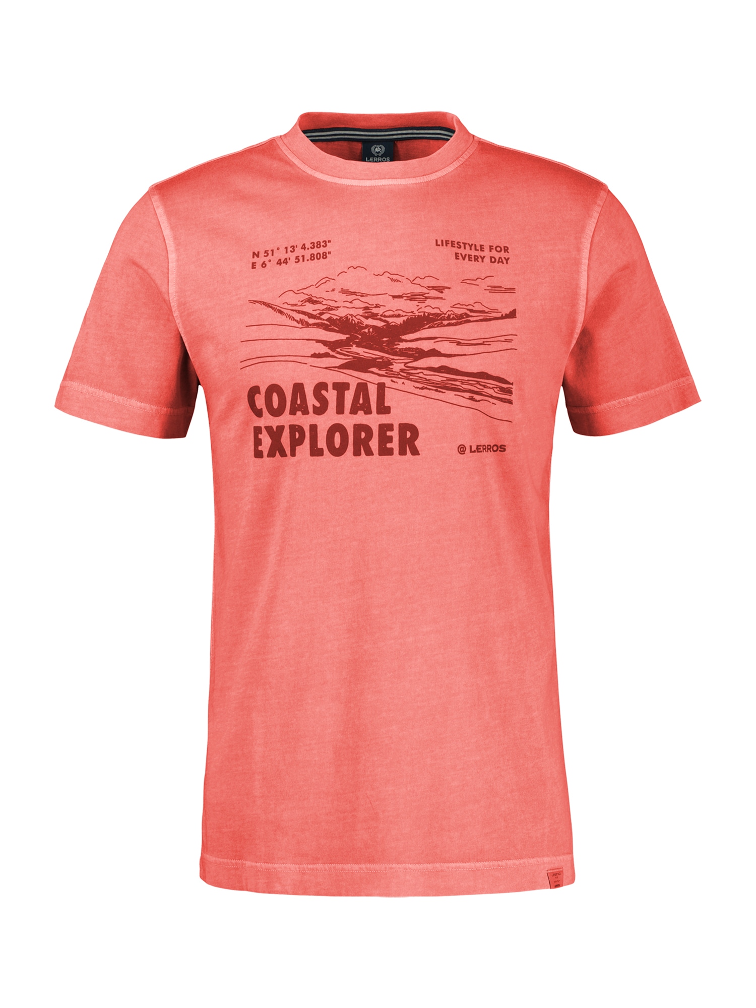 LERROS T-Shirt "T-Shirt mit O-Neck und Frontprint"
