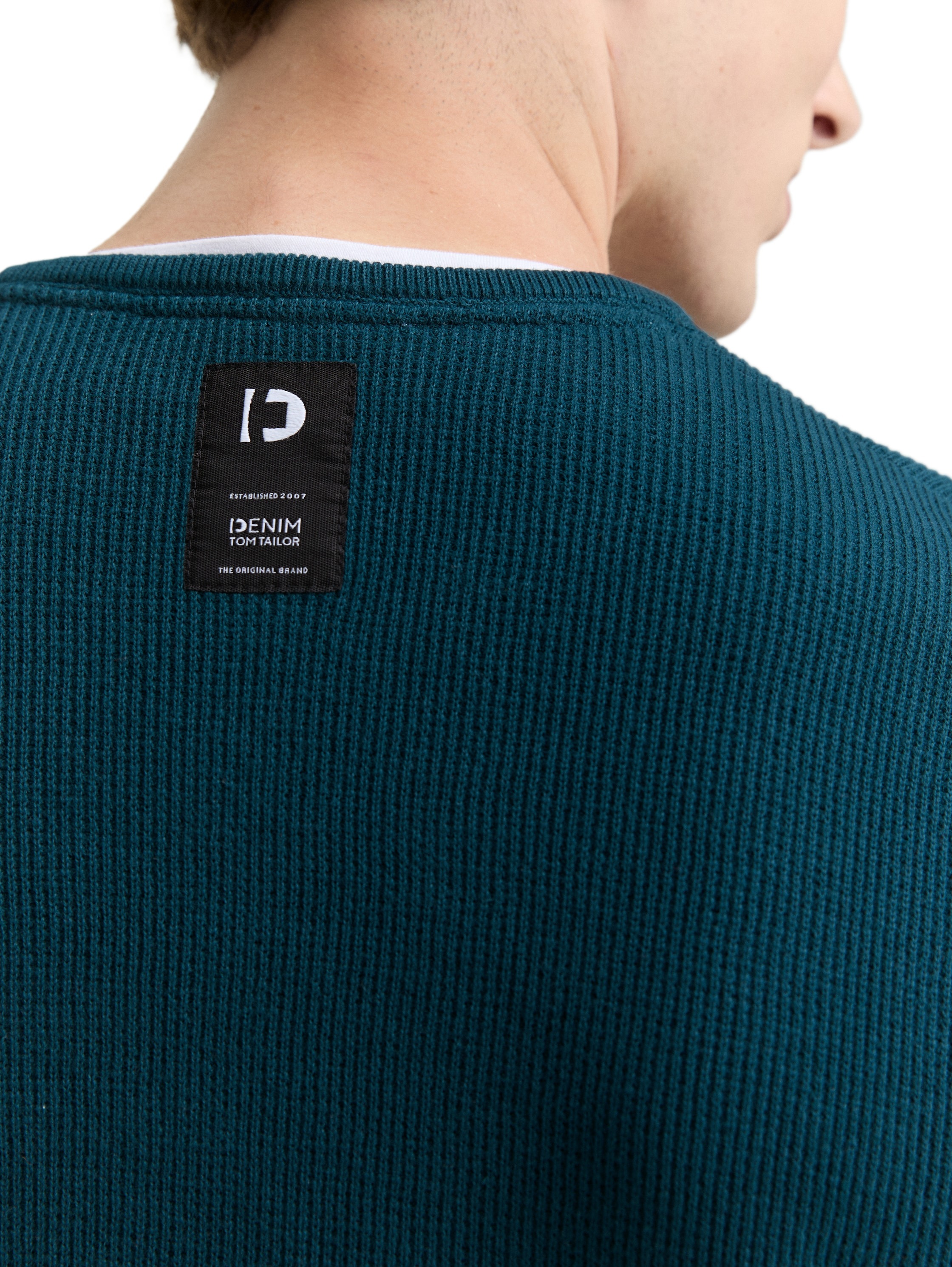 Thumbnail - TOM TAILOR Denim Strickpullover mit 2-in-1 Ausschnitt