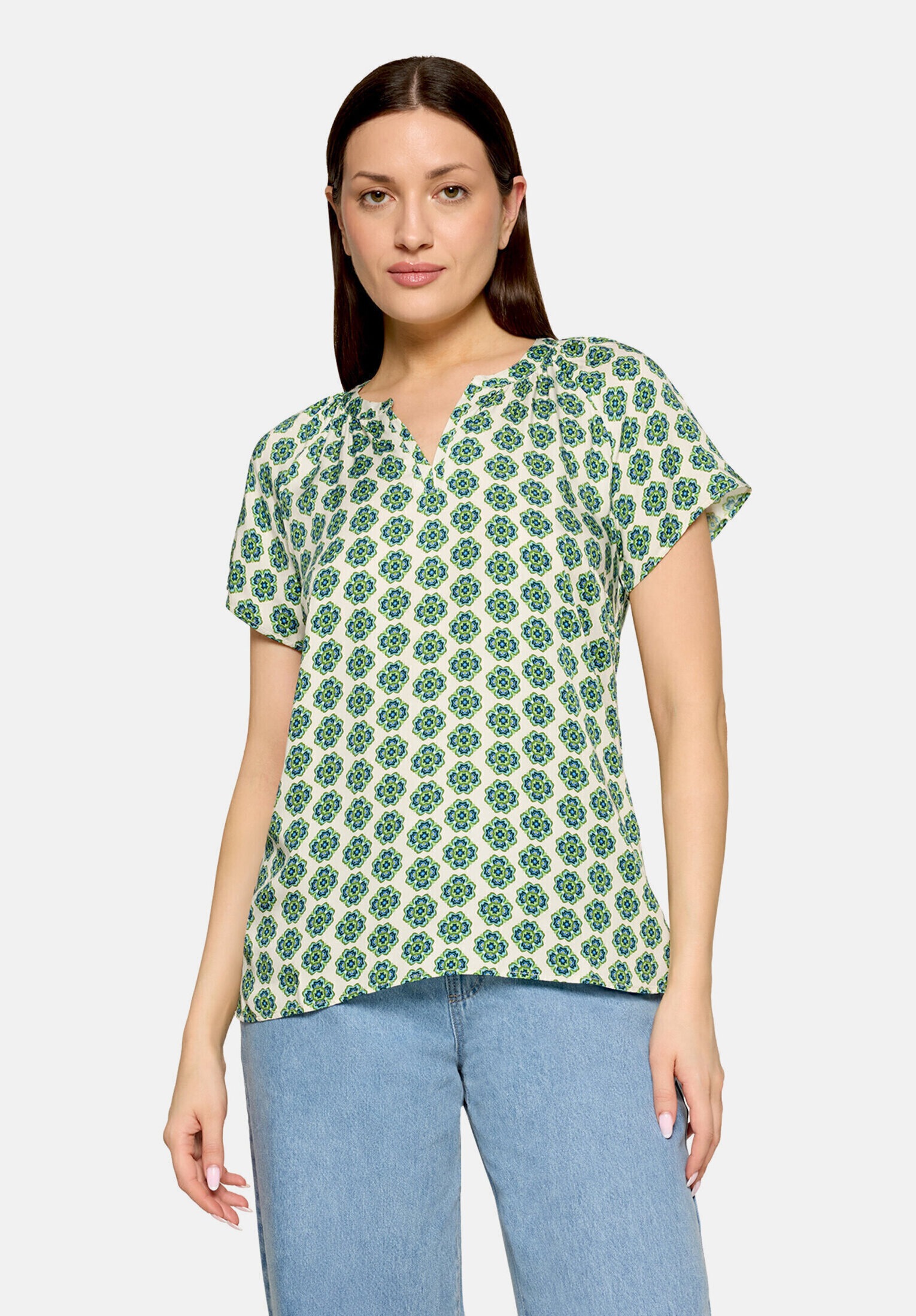 Cartoon Shirtbluse »Damen mit Rüschen«