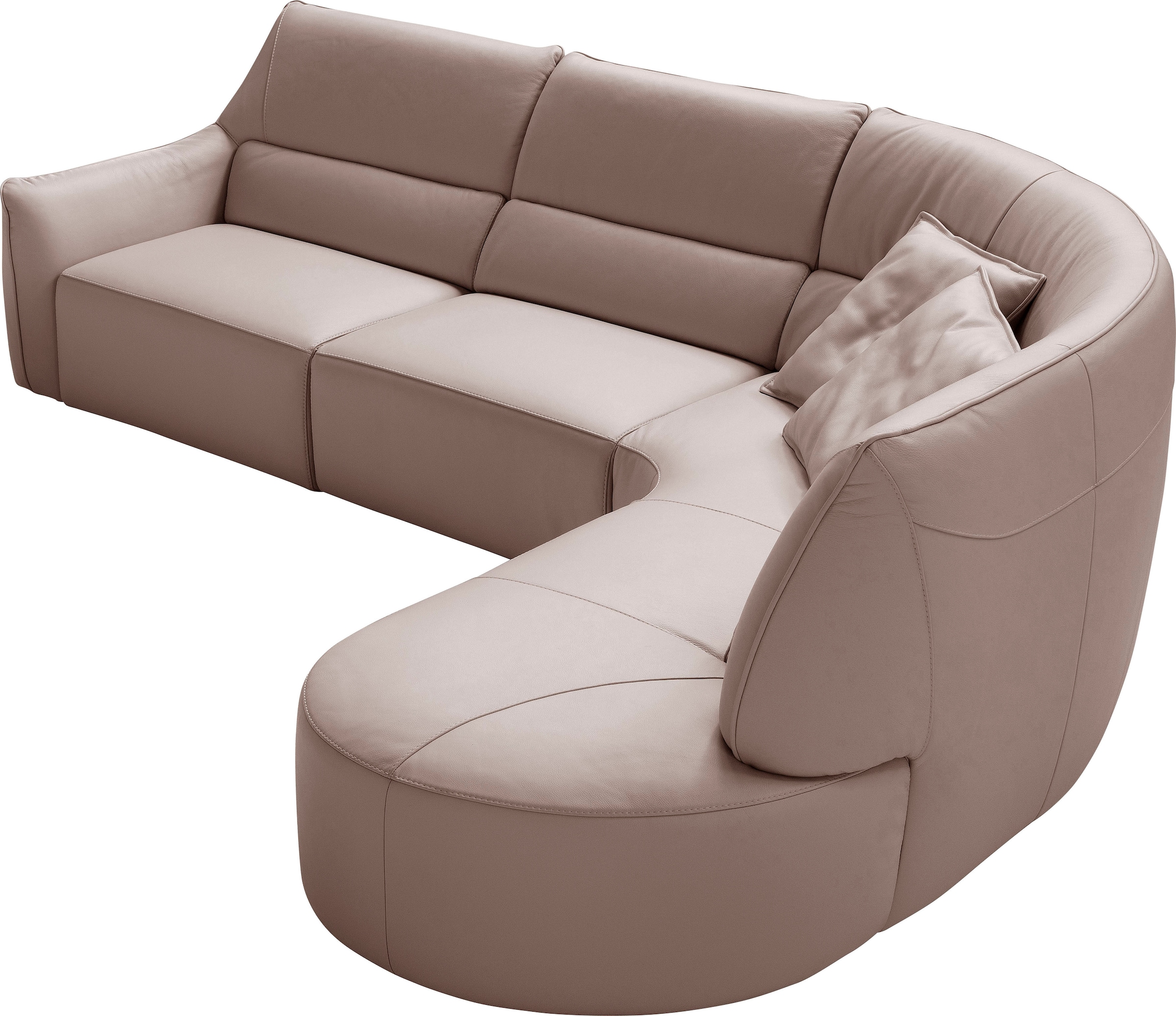 Egoitaliano Ecksofa »Puffy, extravagant & edel, Retro Designsofa, hoher Sitzkomfort, L-Form«, mit Ottomane, wahlweise mit und ohne elektrischer Relaxfunktion