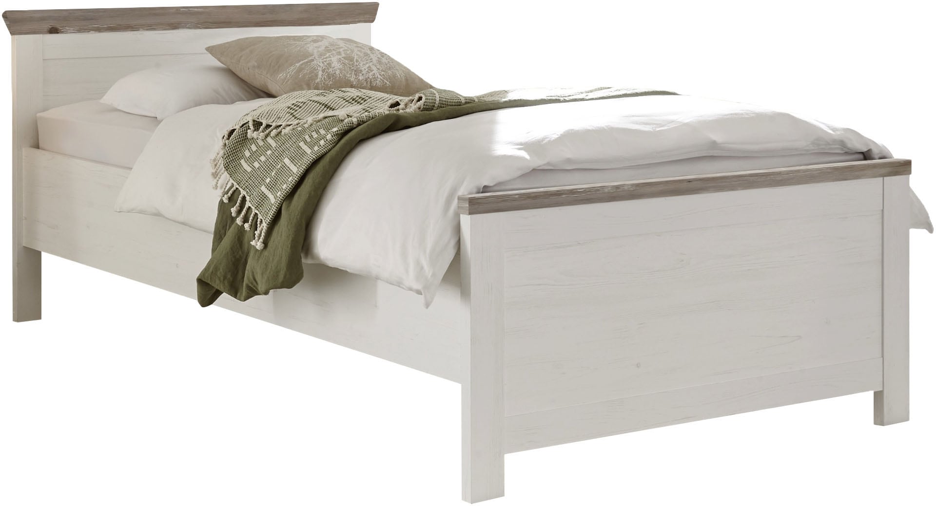 Home affaire Bett "Florenz Doppelbett Landhausstil Bettgestell (100,140 oder 180/200cm)" aus FSC-zertifiziertem Holzwerkstoff, in 3 Breiten