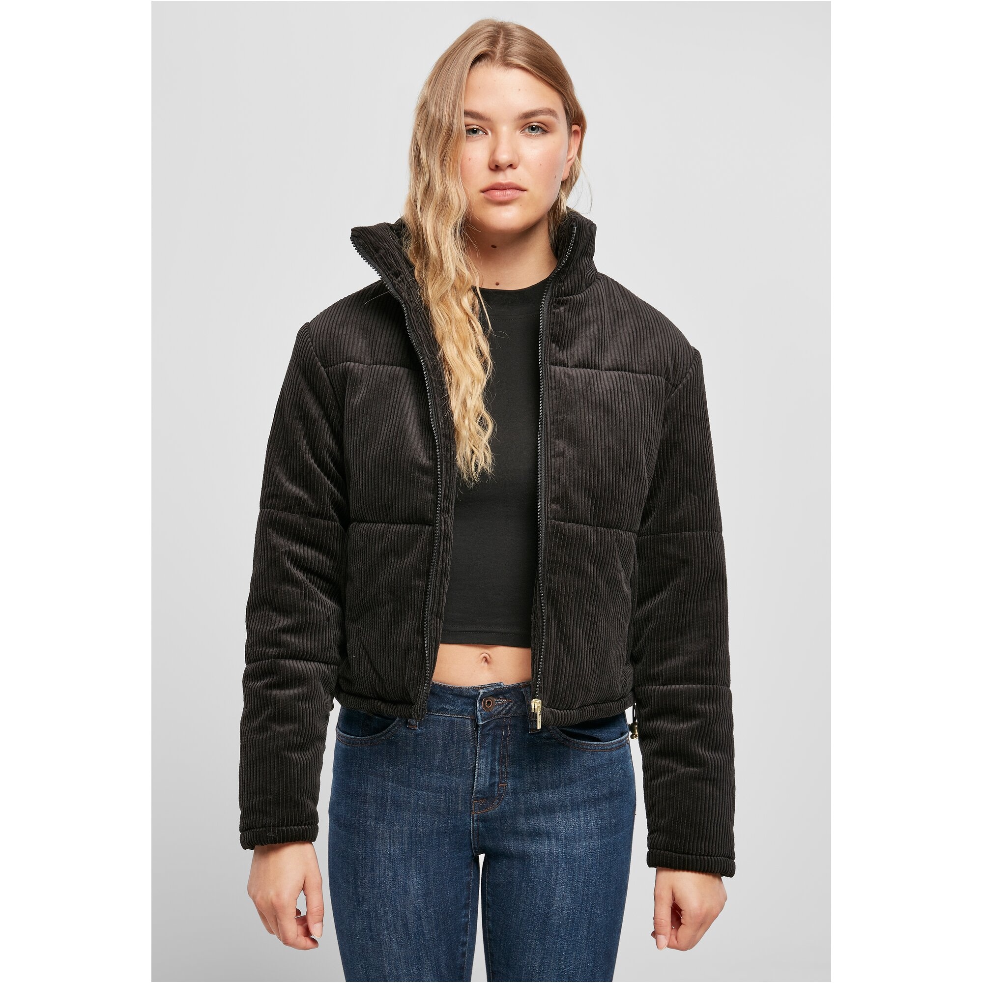 URBAN CLASSICS Winterjacke »Urban Classics Damen Ladies Corduroy Puffer Jacket«, (1 St.), ohne Kapuze