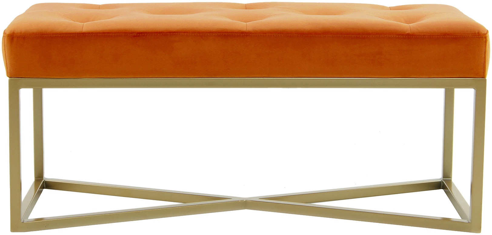 Kayoom Sitzhocker »Sitzbank Cameron 125 Orange / Gold«, (1 St.), bequem, elegant, mit Zierknöpfen