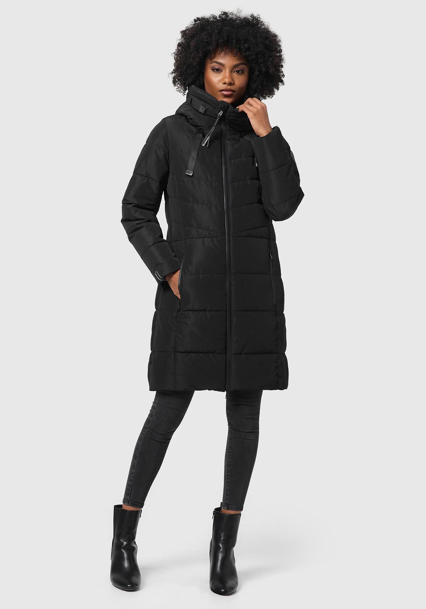 Marikoo Winterjacke "Natsukoo XVI" Stepp Mantel mit großer Kapuze