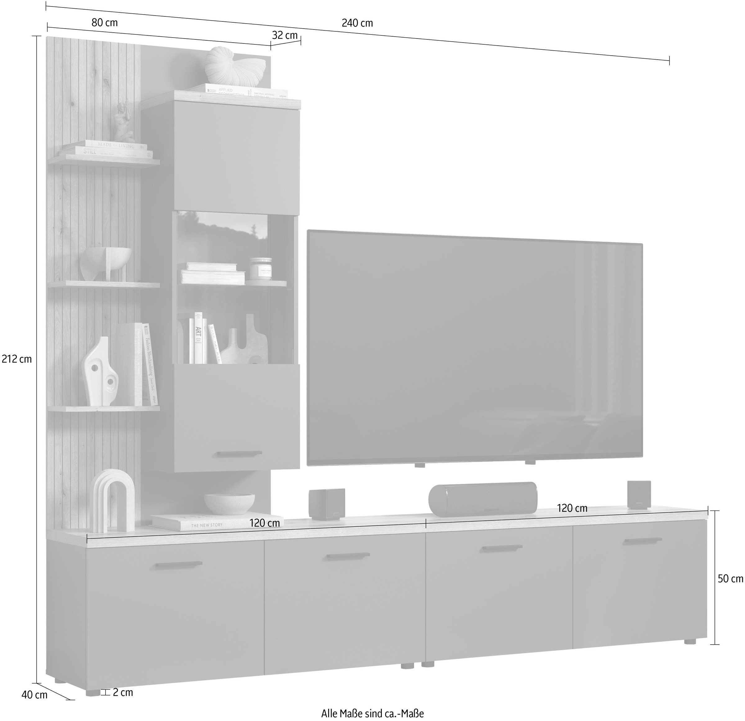 Home affaire Wohnwand »Bajo« 3 Stk. tlg.