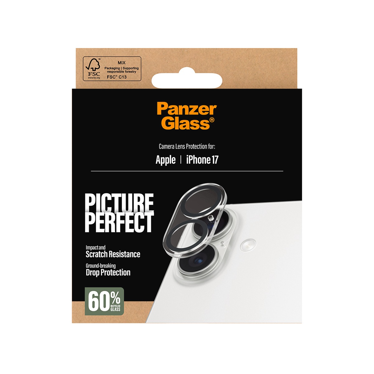 CARE by PanzerGlass Kameraschutzglas »PicturePerfect Camera Lens Protector«, für Apple iPhone 17, Kameraschutz,Linsenschutz,Objektivschutz, kratz- & stoßfest