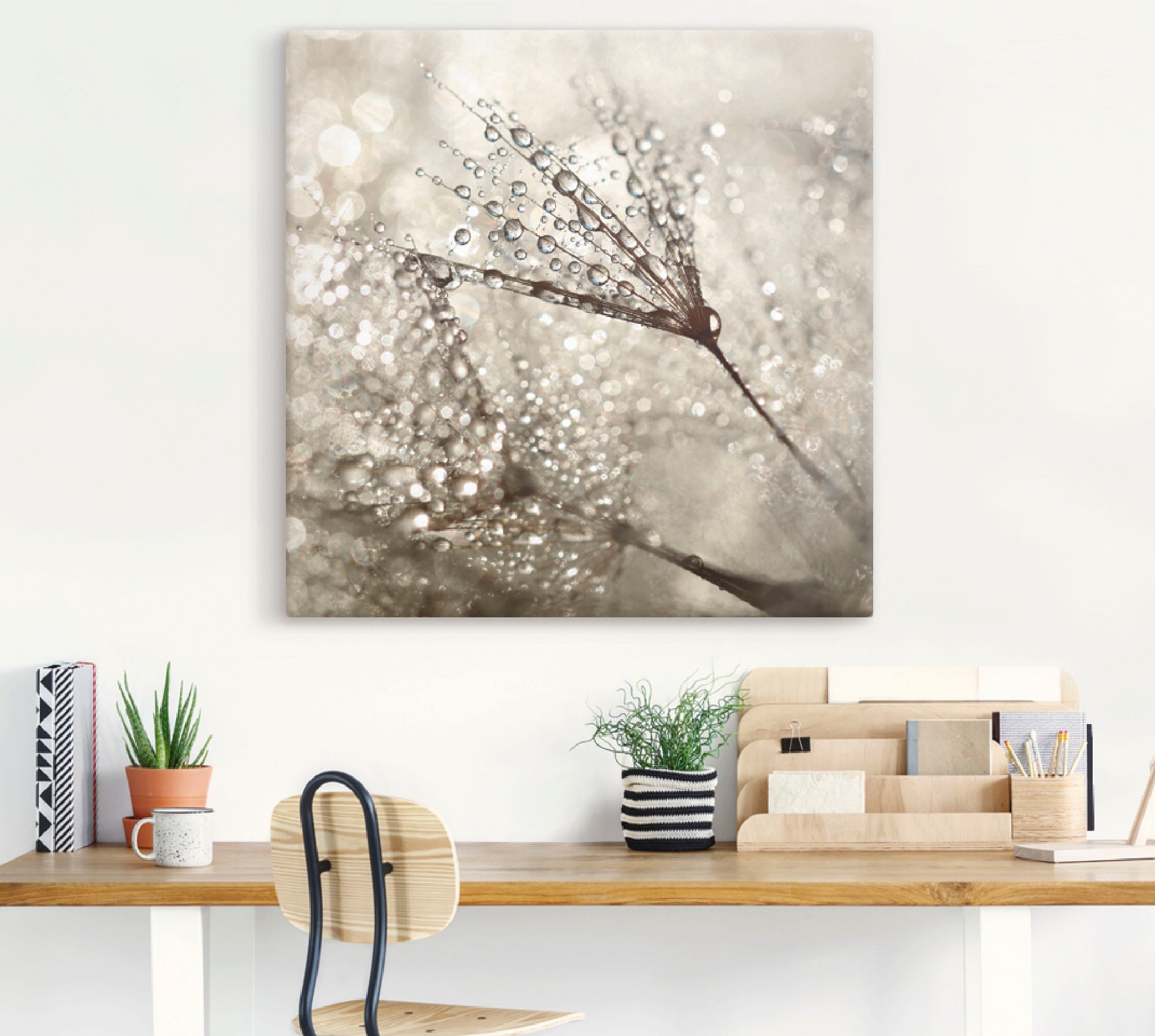 Artland Leinwandbild »Pusteblume Tautropfen« Blumen 1 Stk. tlg. auf Holzrahmen gespannt