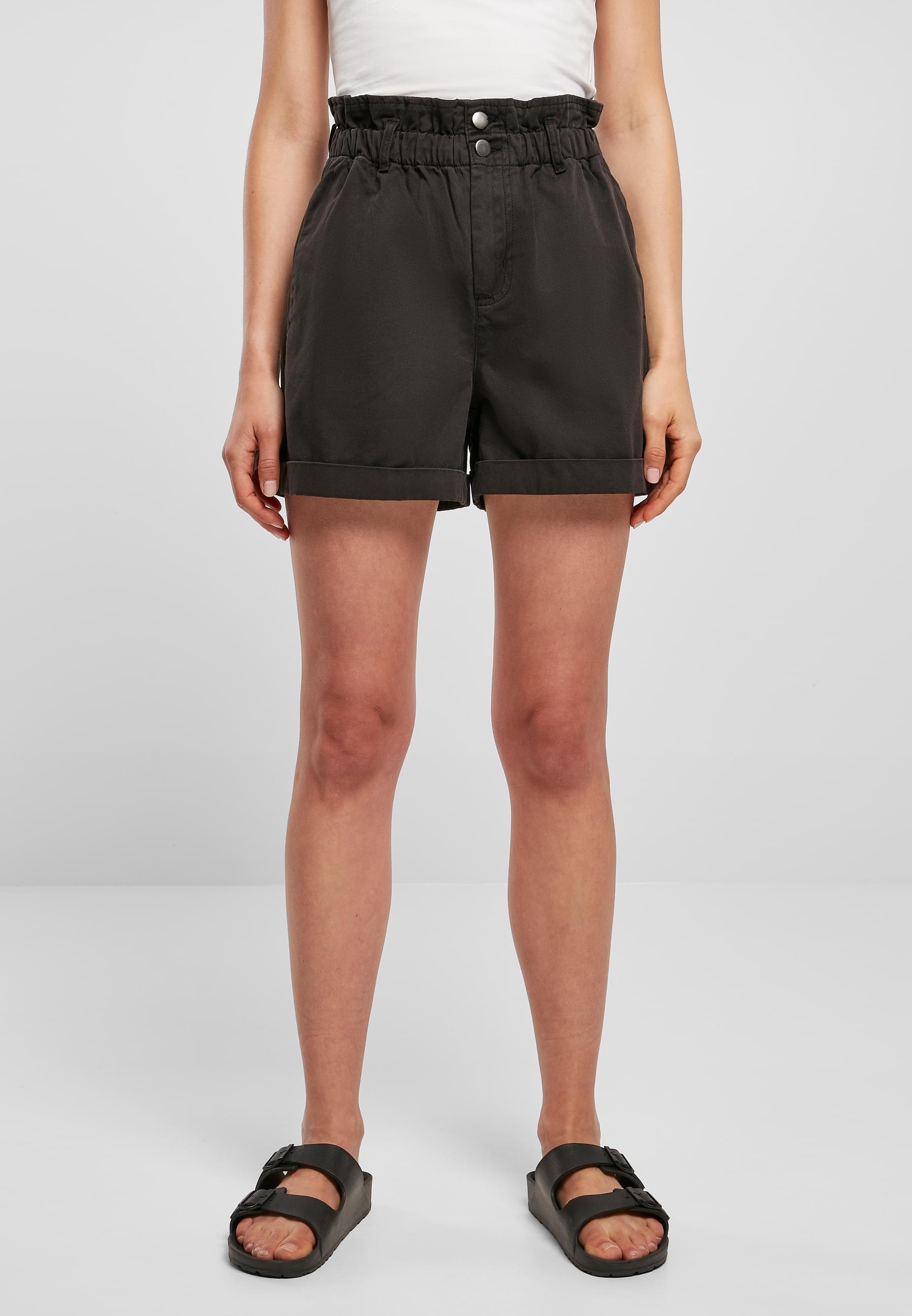 URBAN CLASSICS Stoffhose »Urban Classics Damen Ladies Paperbag Shorts«, (1 tlg.)