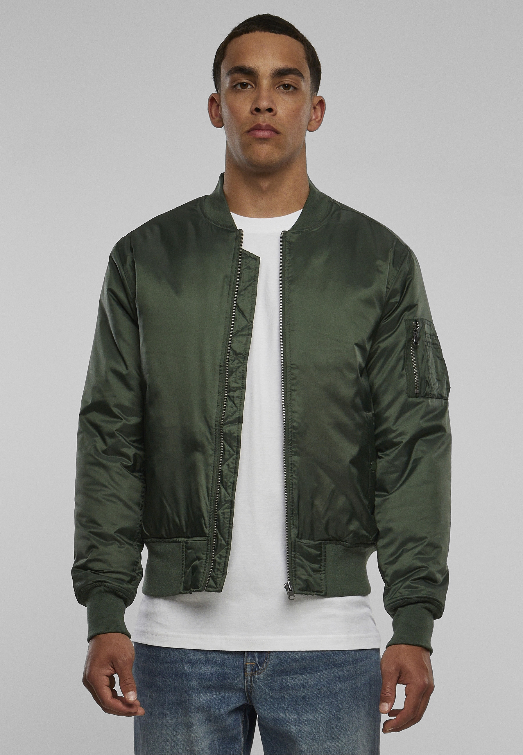 URBAN CLASSICS Anorak »Urban Classics Herren Basic Bomber Jacket« 1 Stk. tlg. ohne Kapuze