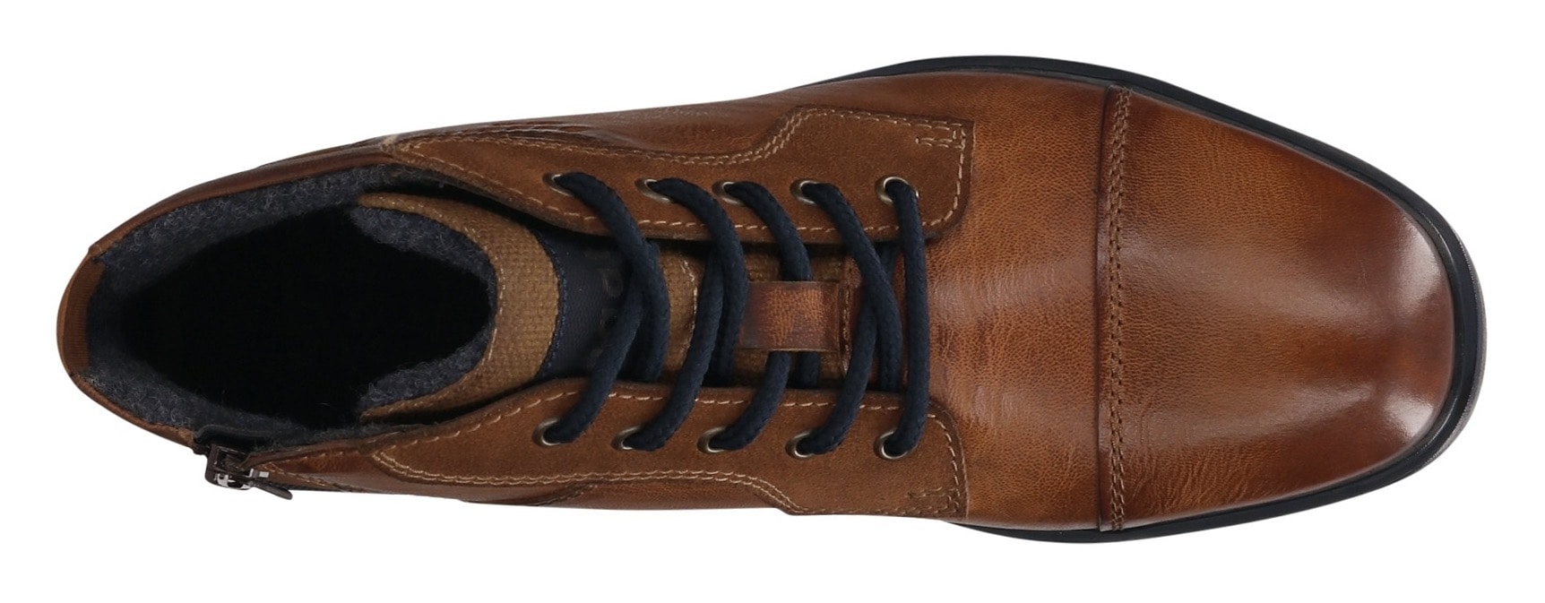 bugatti Schnürboots, Boots, Herrenschuh, Stiefelette mit seitlichem Logo-Branding