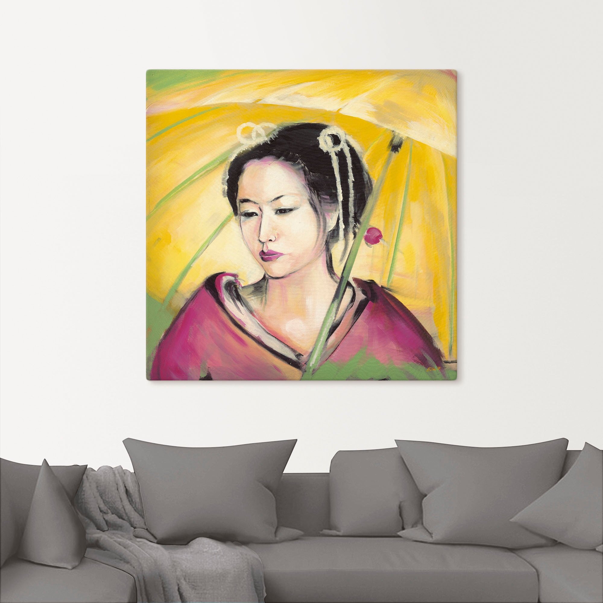 Artland Leinwandbild »Geisha« Frau 1 Stk. tlg. auf Holzrahmen gespannt