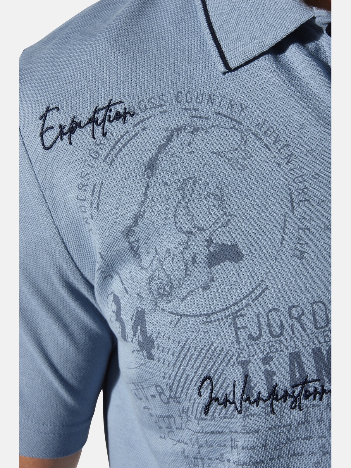 Jan Vanderstorm Poloshirt »Poloshirt FJODOR«, (1 tlg.), mit nordischem Aufdruck