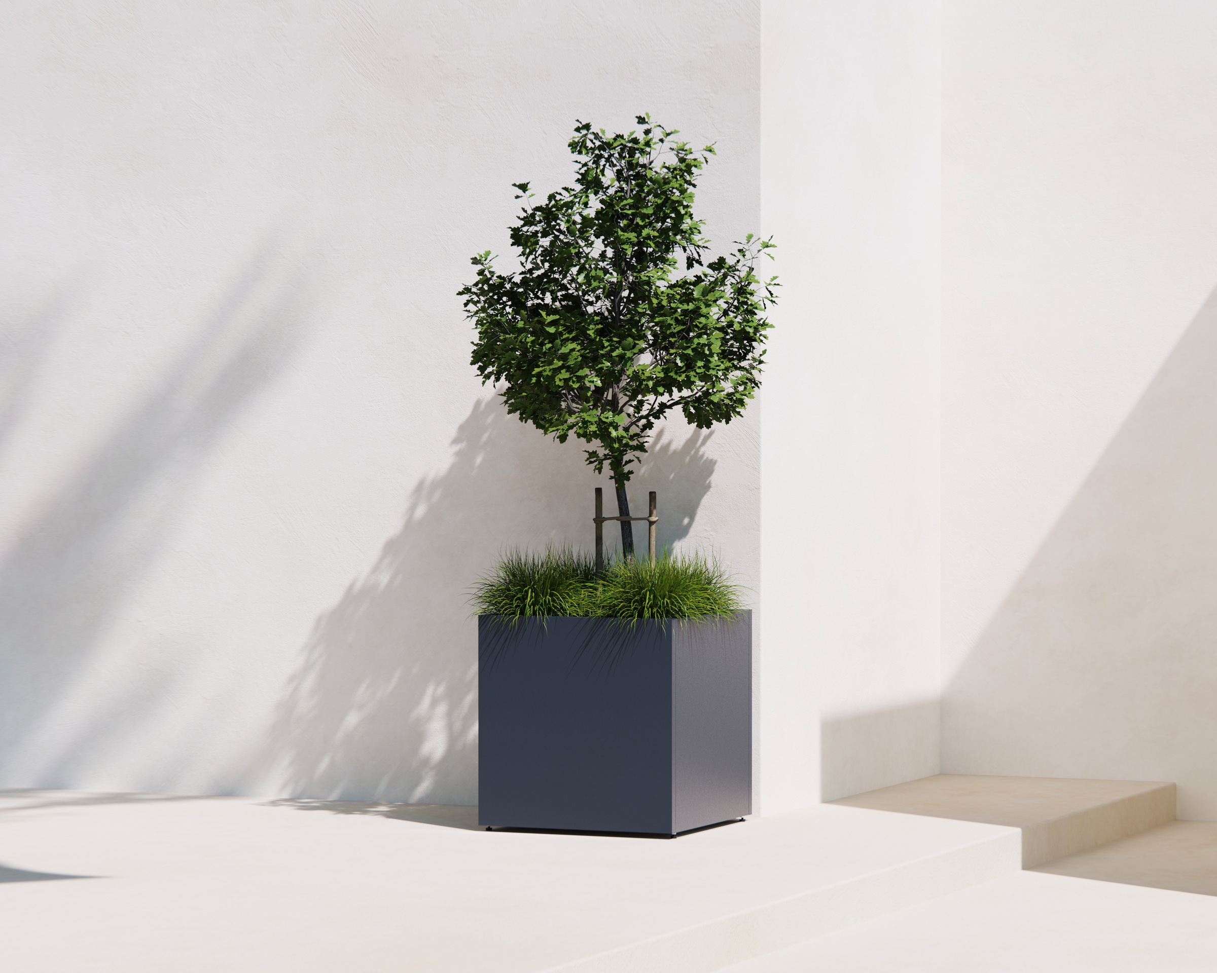 Herstera Garden Blumenkasten, aus Stahl, 50x50x50 cm, anthrazit