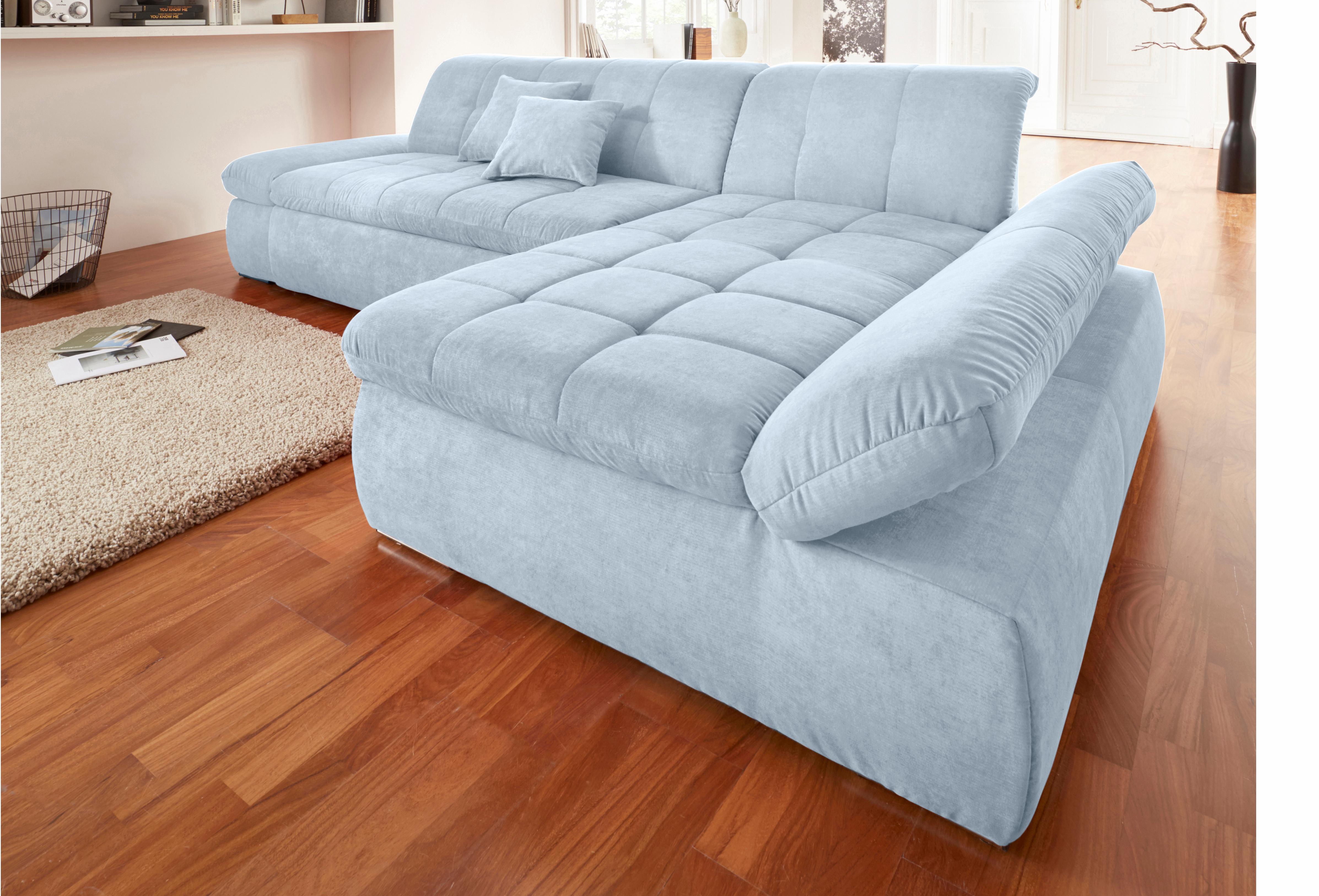 DOMO collection Ecksofa "NMORIC XXL, 300x172x80cm, viel Platz, bequem, L-Form" wahlweise mit Bettfunktion und Armlehnverstellung