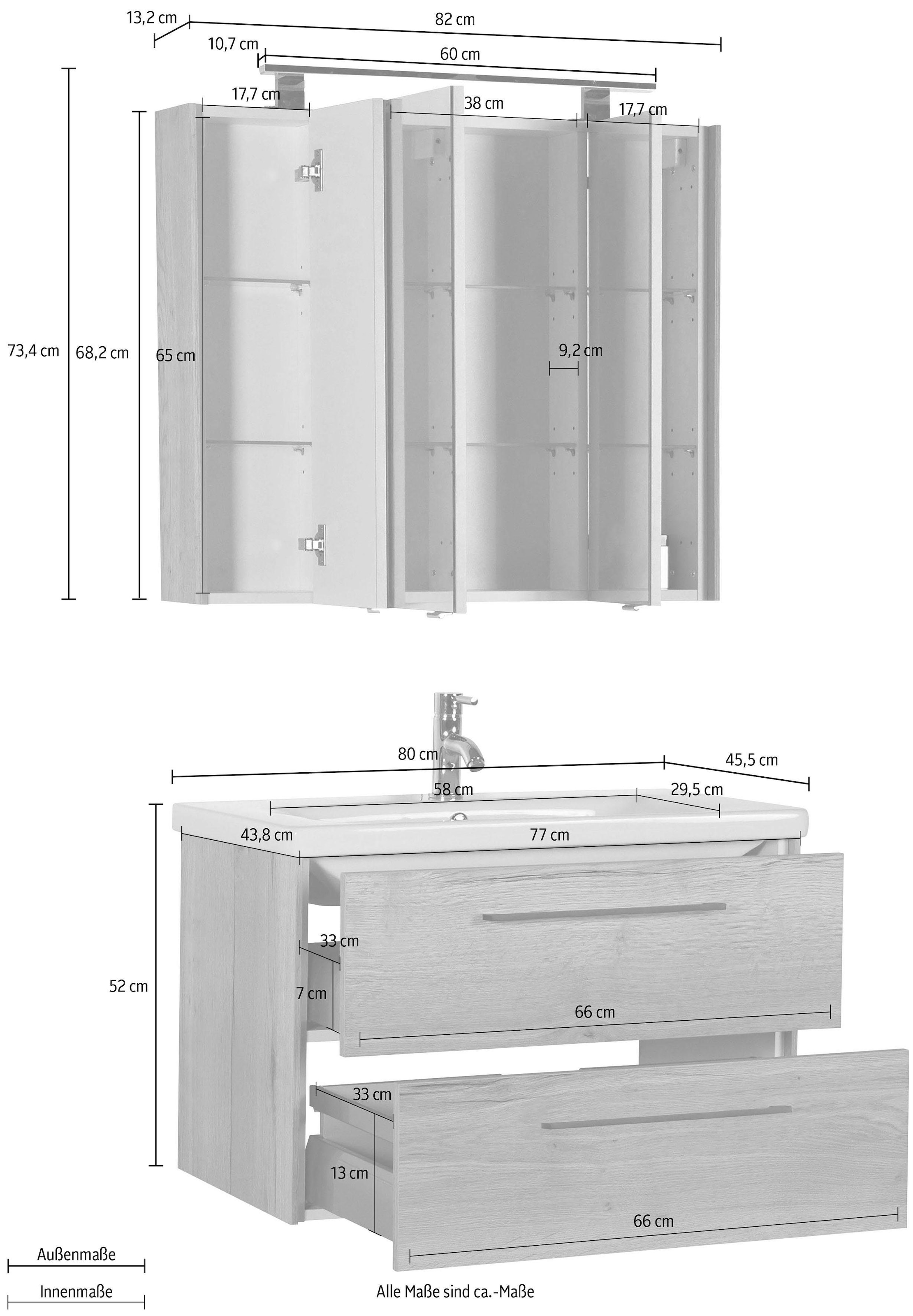 MARLIN Badmöbel-Set »3400«, (Set, 2 St.), Breite 80 cm