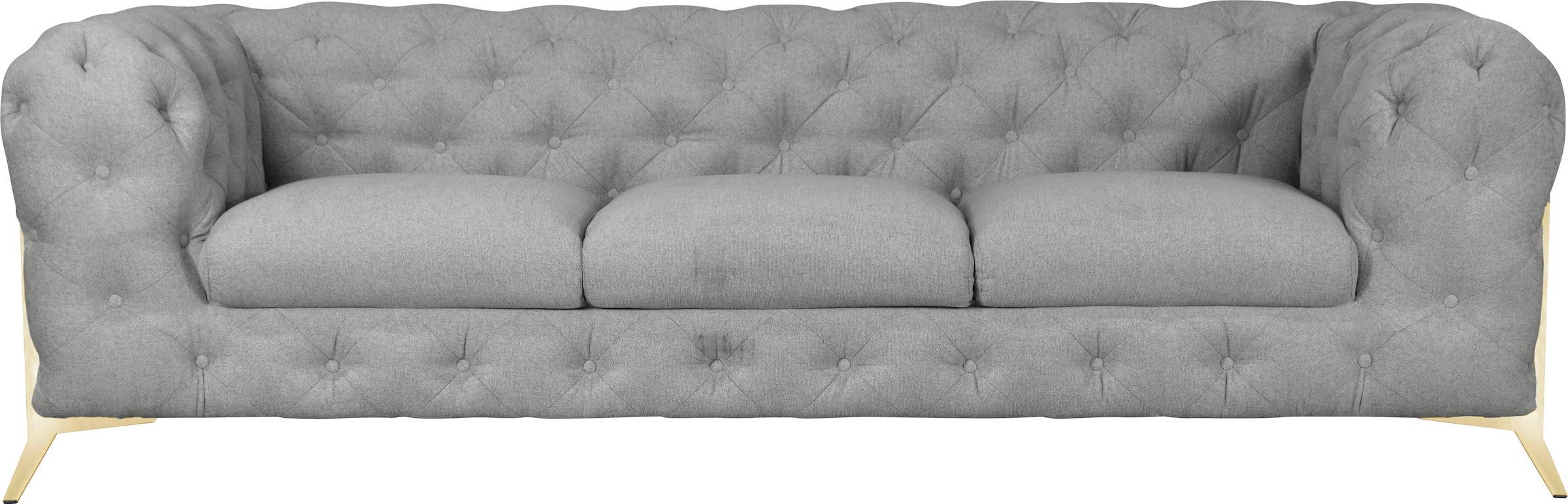 Leonique Chesterfield-Sofa "Amaury", aufwändige Knopfheftung, moderne Chesterfield Optik, Fußfarbe wählbar