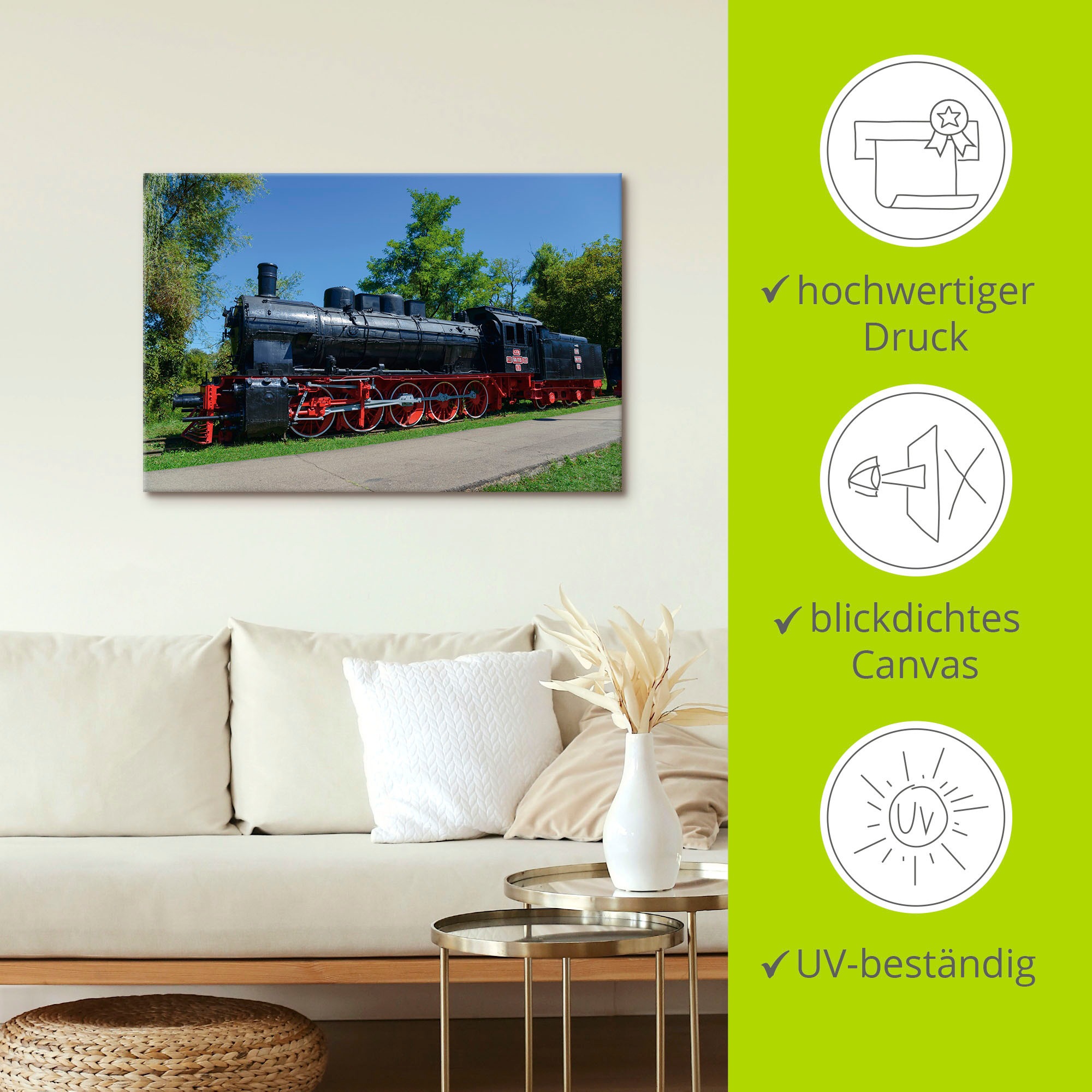 Artland Wandbild »CFR 50.115, Eisenbahn Museum, Resita«, Zugbilder, (1 St.), als Alubild, Leinwandbild, Wandaufkleber oder Poster in versch. Größen