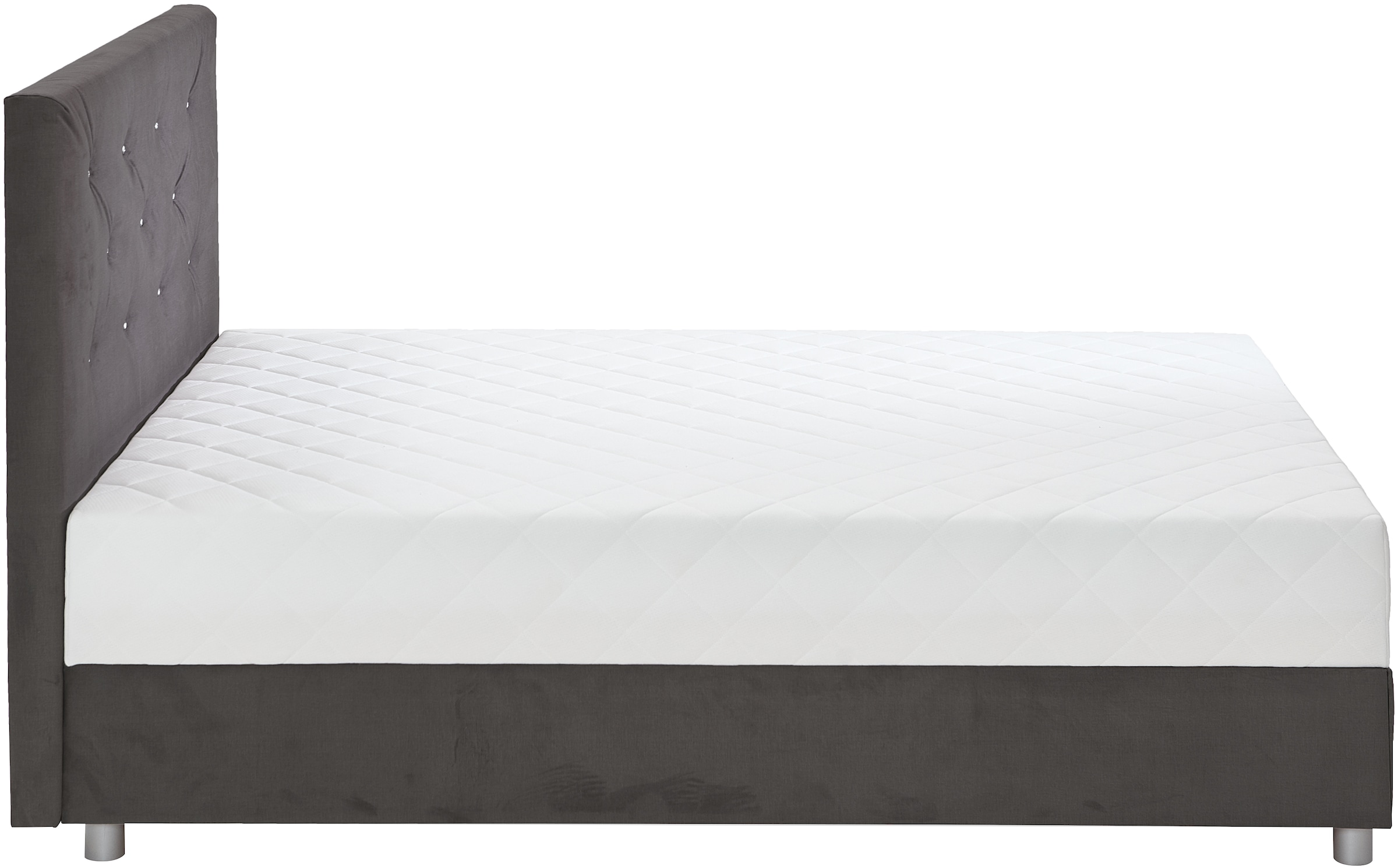 ATLANTIC home collection Boxbett »CELIA im hochwertiger Samtoptik«, mit Taschen-Federkernmatratze, Bettkasten und Strass-Steinen