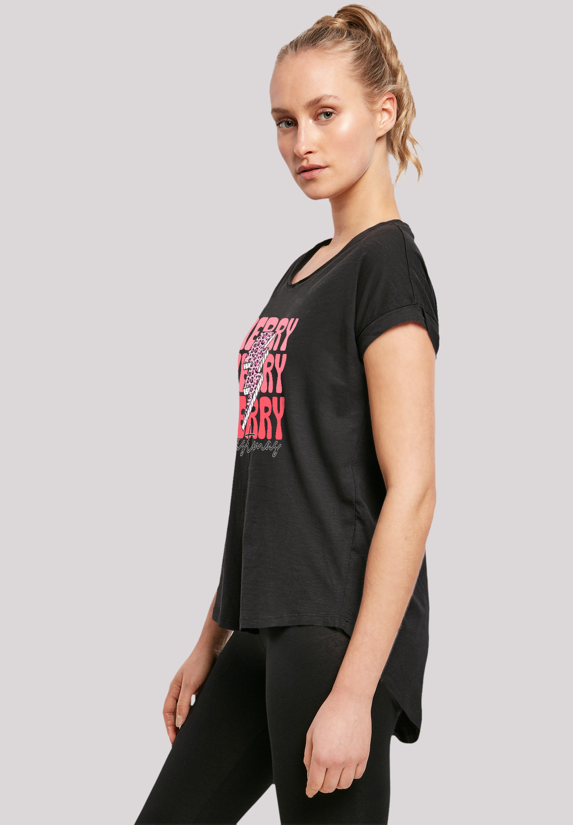F4NT4STIC T-Shirt »Merry Weihnachten Print Leo Print«, Premium Qualität, Weihnachts-Kollection