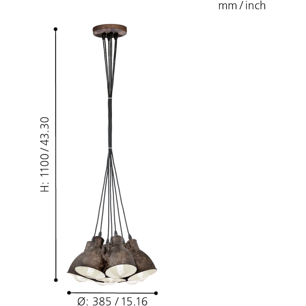 EGLO Pendelleuchte »PRIDDY«, 7 flammig-flammig