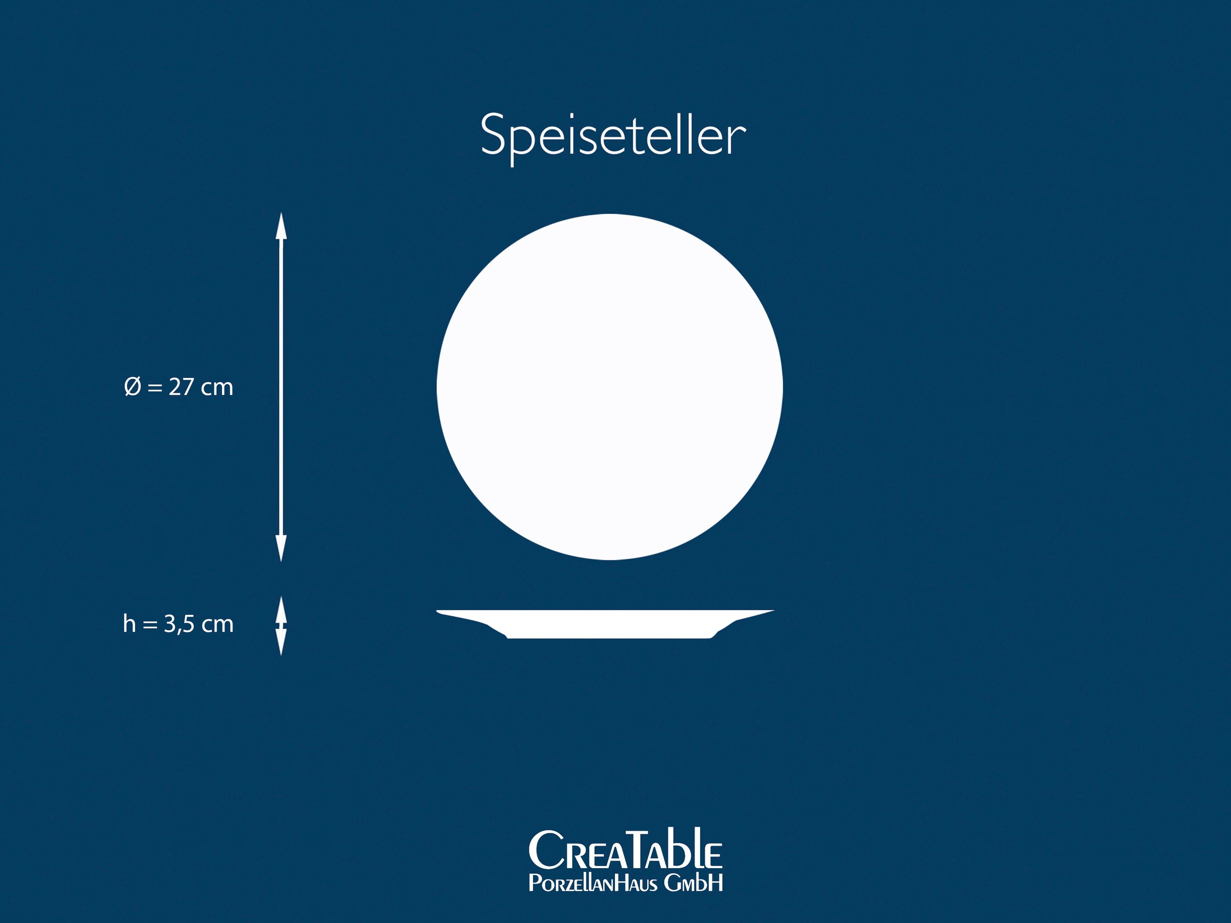CreaTable Speiseteller "Essteller NATURE COLLECTION" Teller Set für 6 Personen, Ø 27 cm, Steinzeug, flache Teller