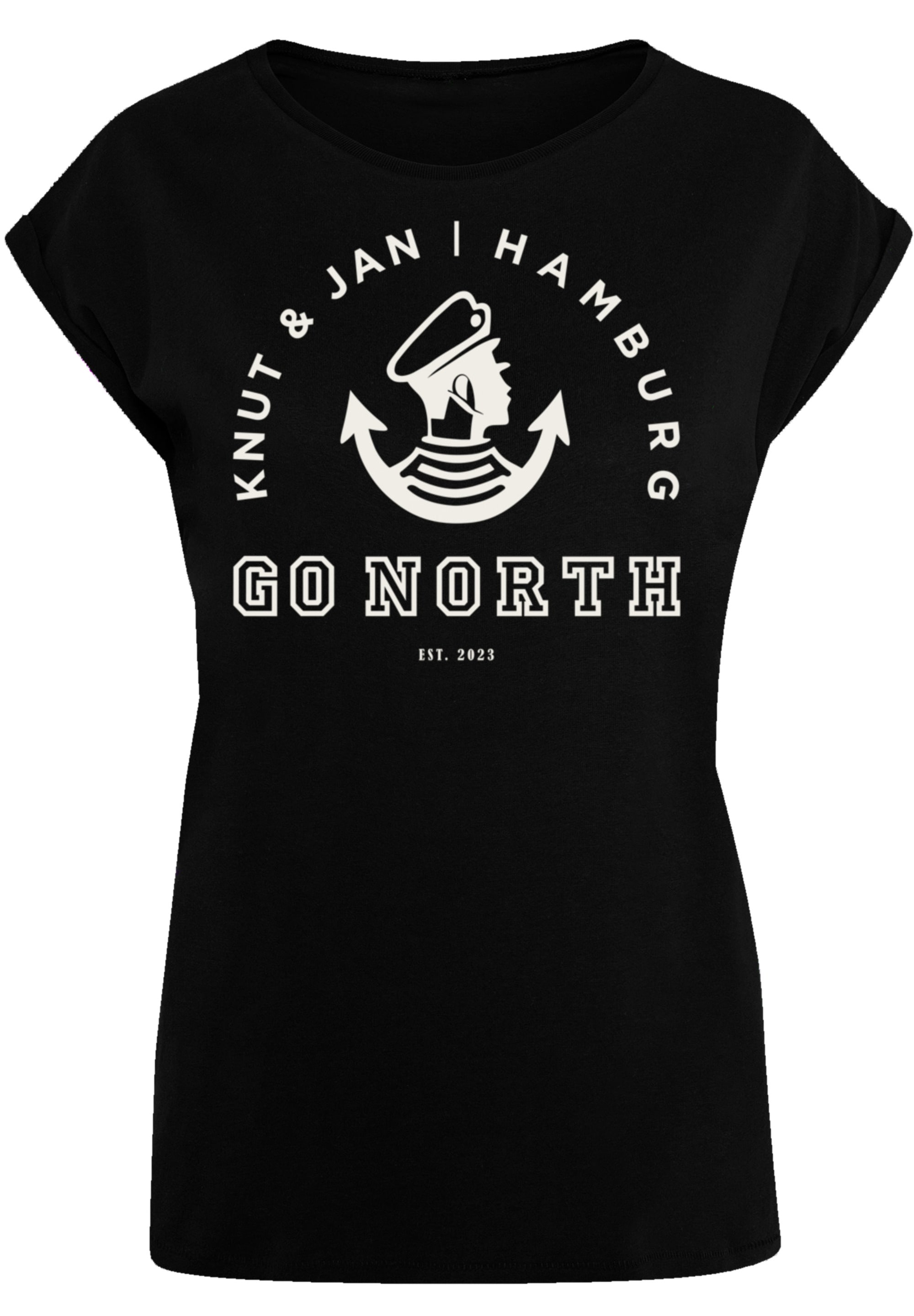 F4NT4STIC T-Shirt »Go North Knut Jan Hamburg Knut Jan Hamburg«, Print
