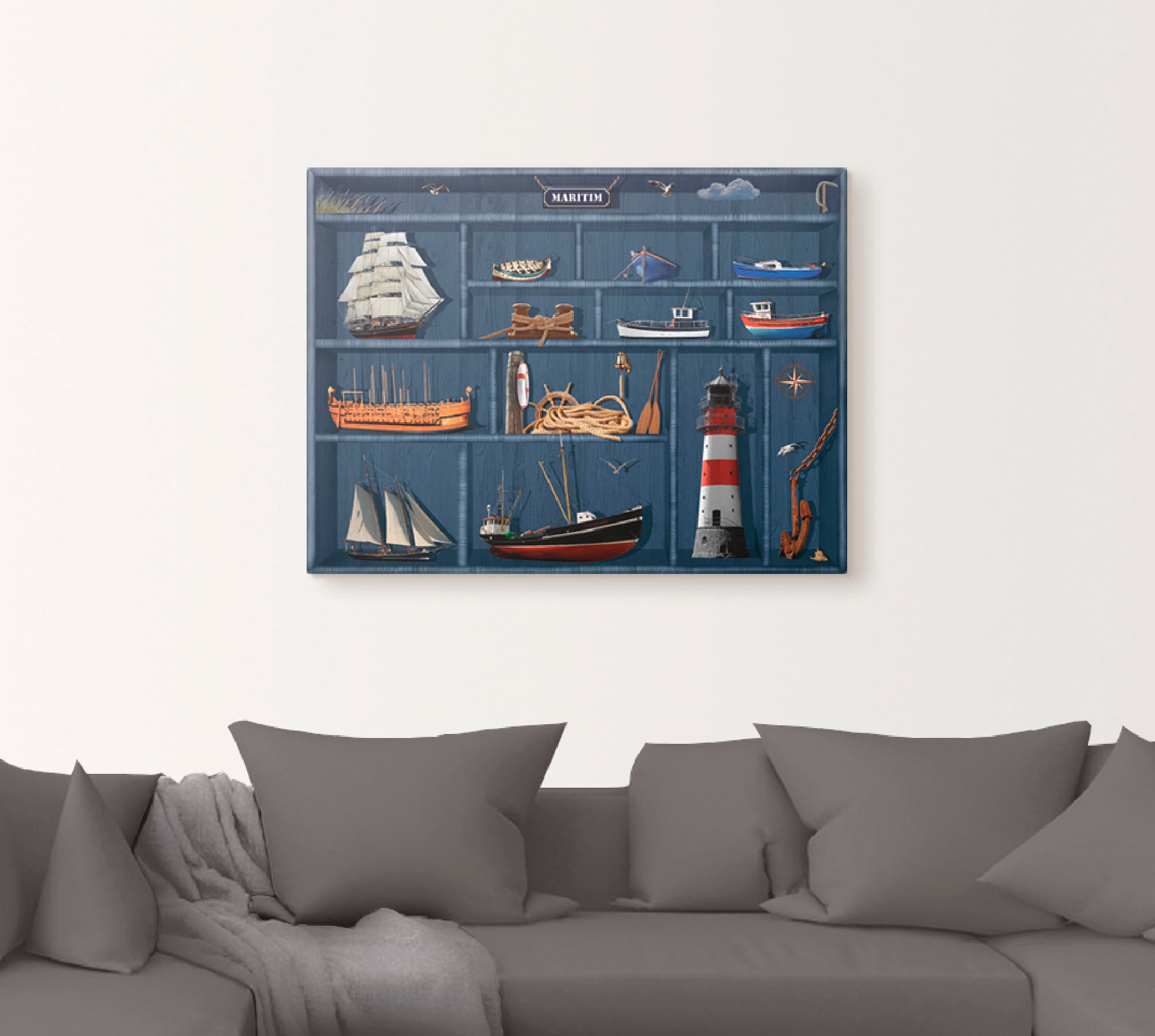 Artland Wandbild »Der maritime Setzkasten«, Arrangements, (1 St.), als  Leinwandbild, Wandaufkleber oder Poster in versch. Größen bestellen | BAUR