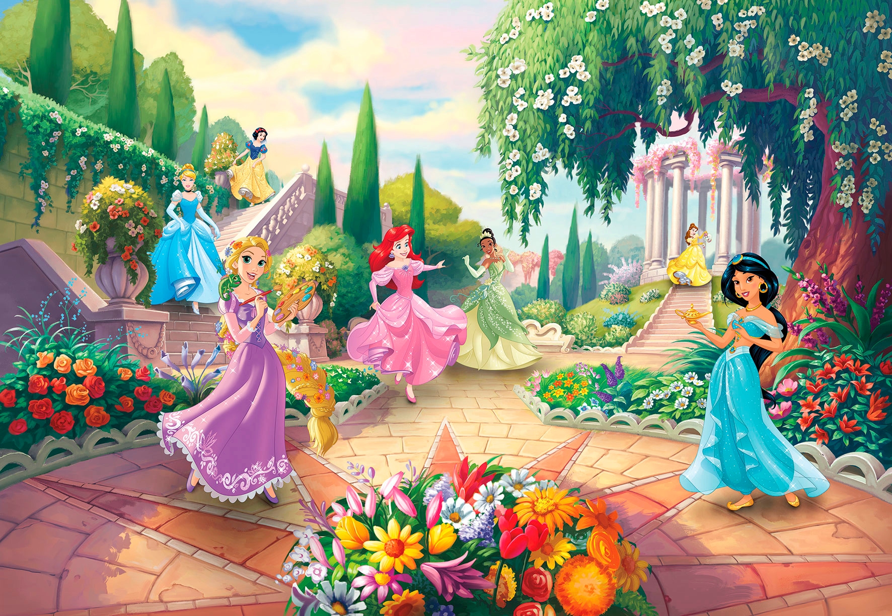 Komar Fototapete "Princess Park - Größe 368 X 254 Cm" Bedruckt Glatt Kinderzimmer