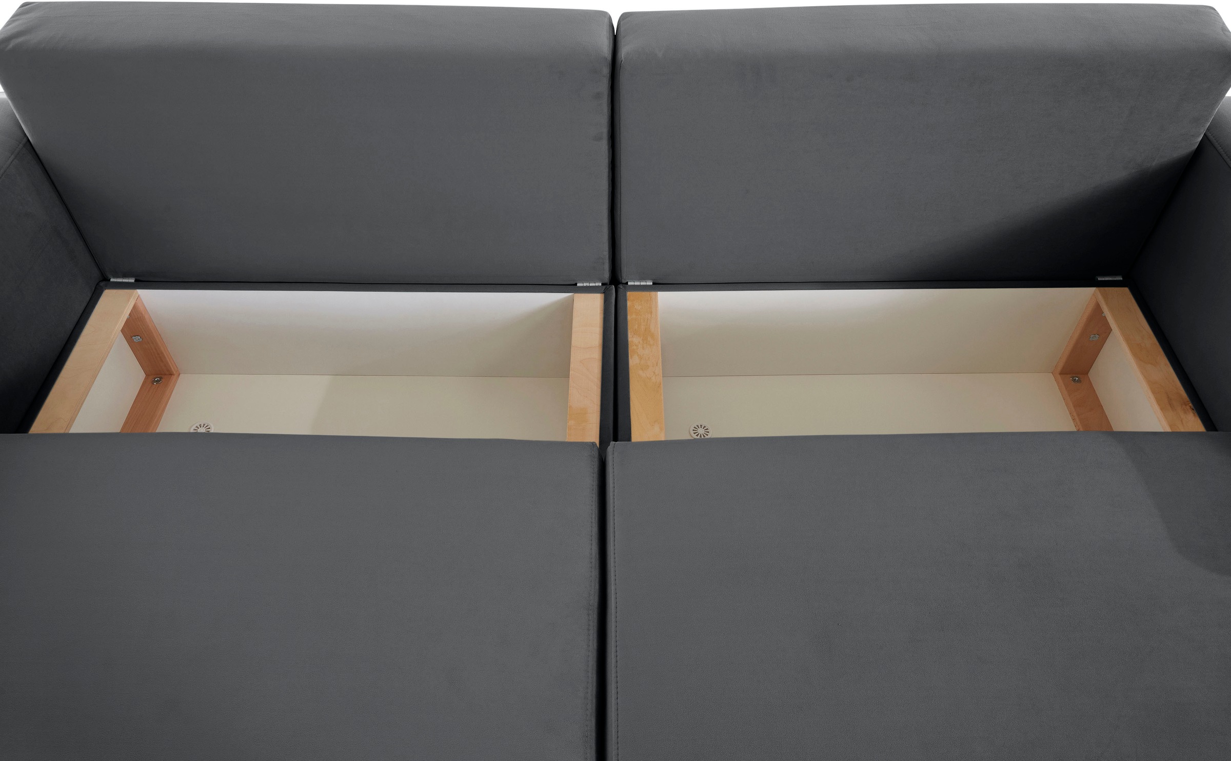 INOSIGN Ecksofa »Marva 3tlg. L-Form«, beide Armlehnelemente ausziehbar für Bettfunktion, mit Bettkasten