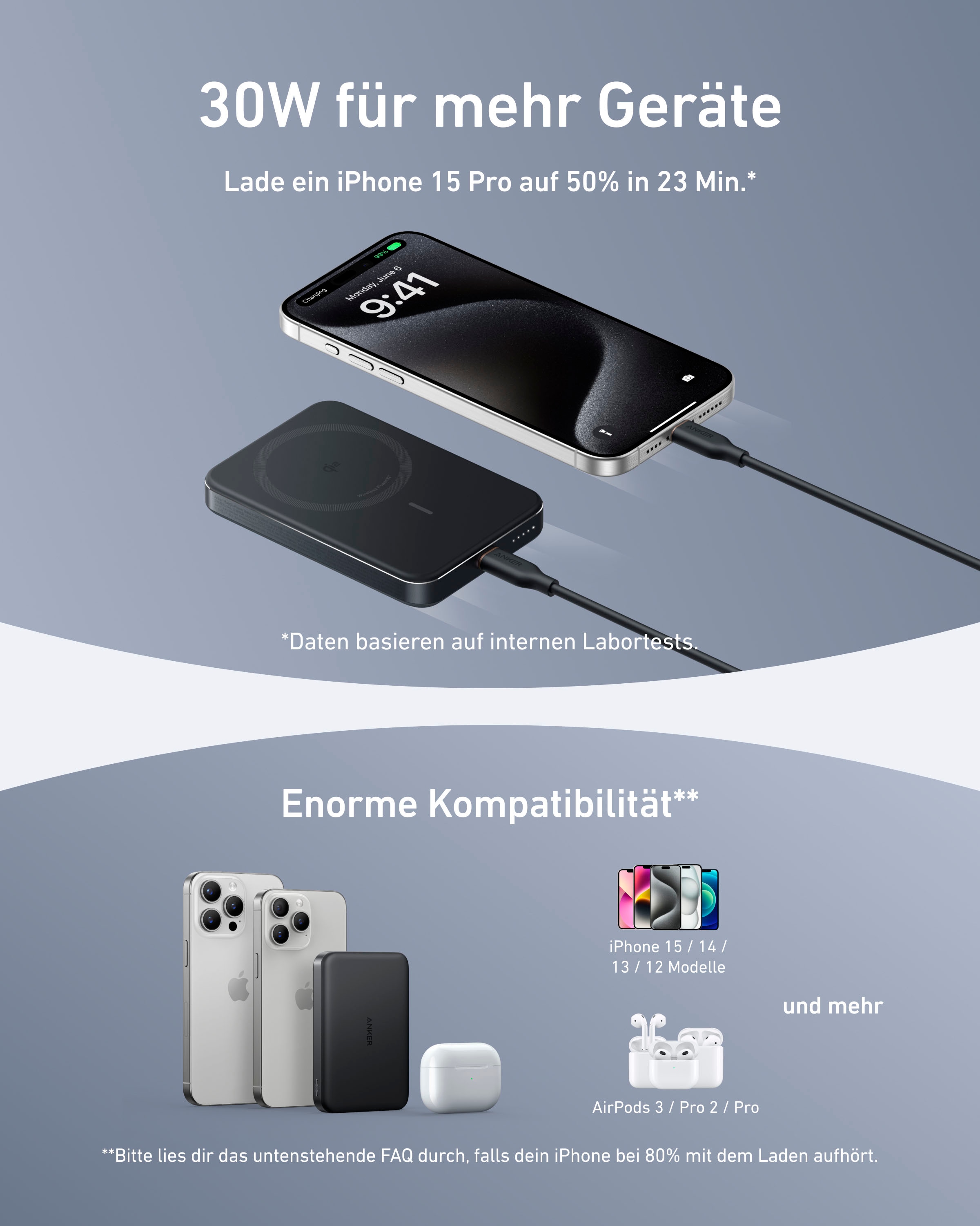 Anker Powerbank »MagGo Powerbank (10.000mAh, Slim)«, 10000 mAh